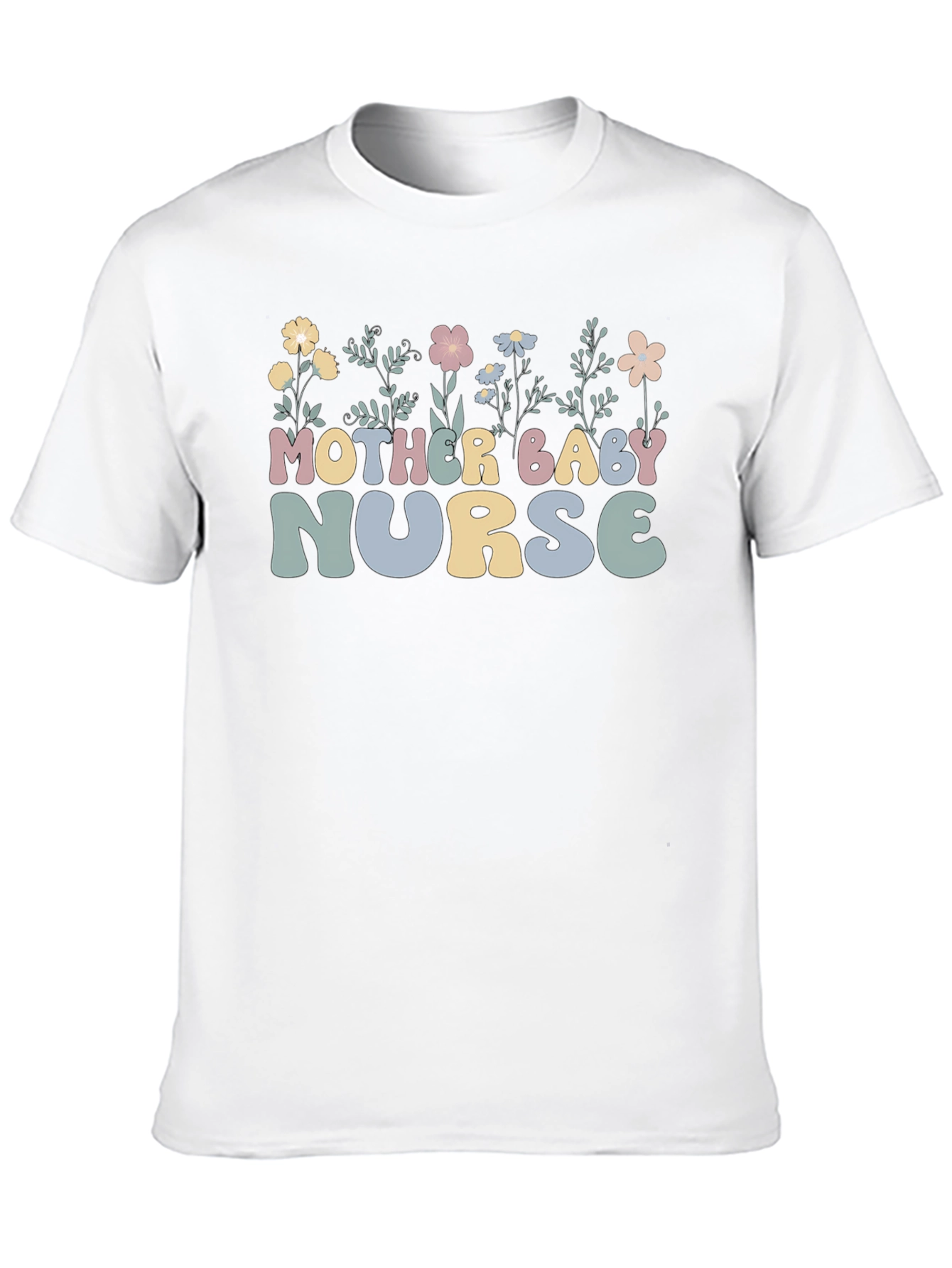 Mother Baby Nurse T-Shirt | Floral Design