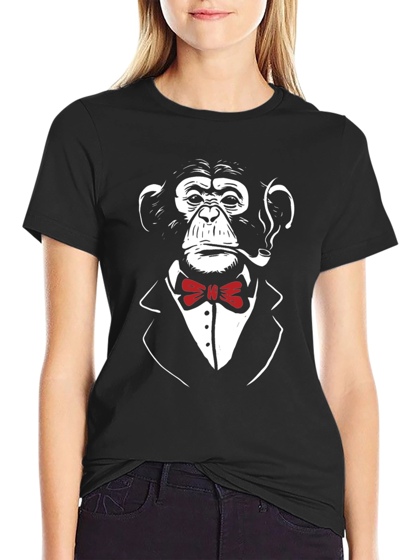 Chimpanzee in Suit T-Shirt - Cool Monkey Bowtie Tee