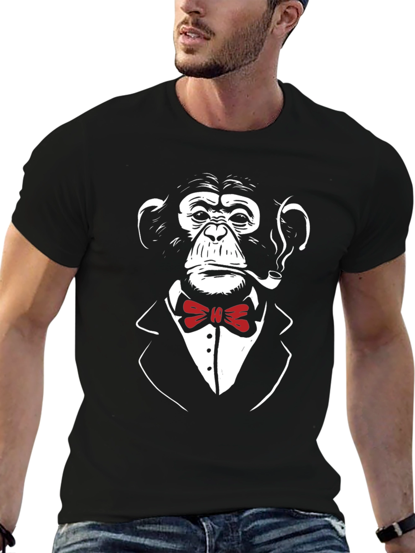 Chimpanzee in Suit T-Shirt - Cool Monkey Bowtie Tee