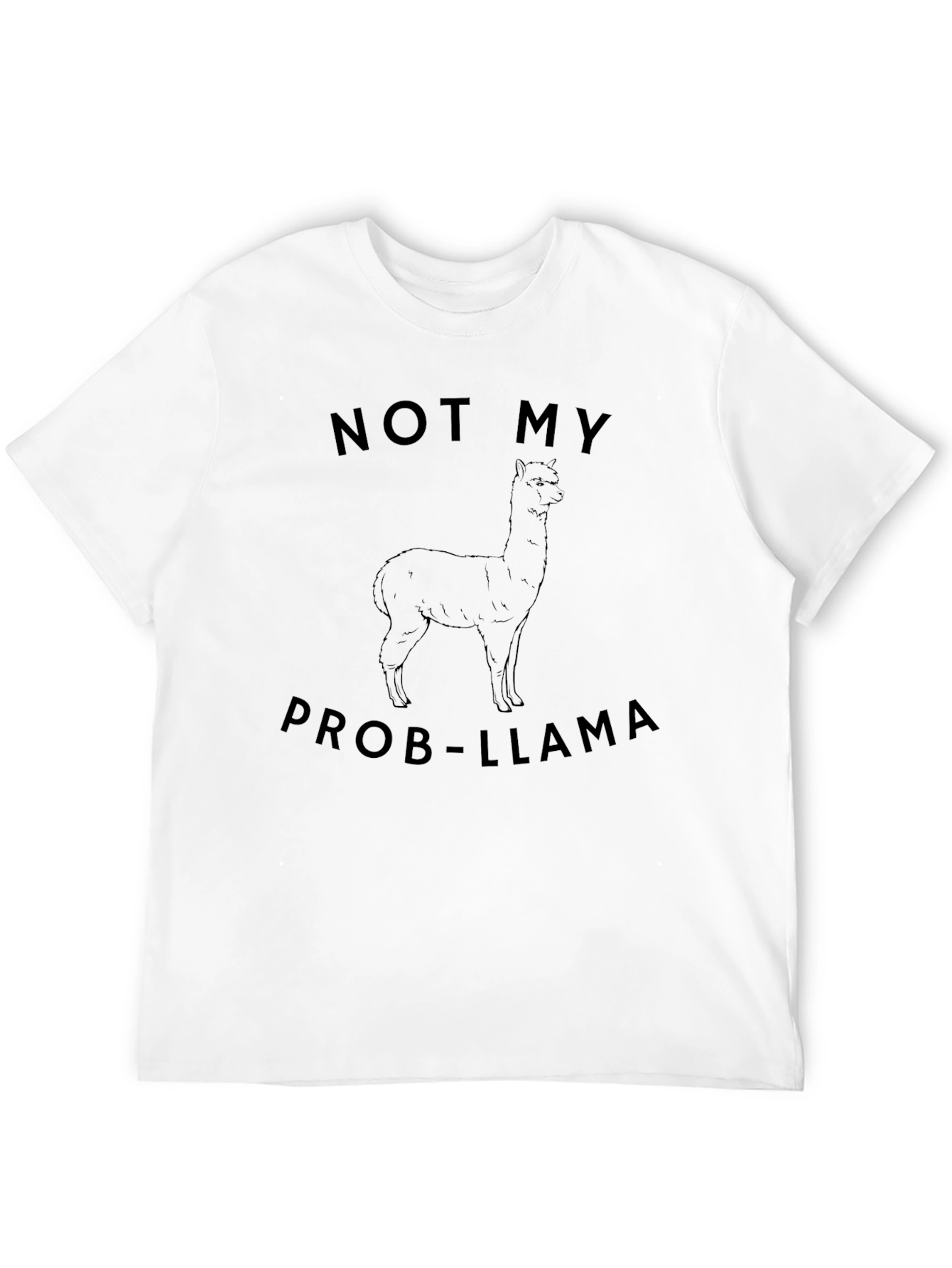 Not My Prob-Llama Black Graphic T-Shirt