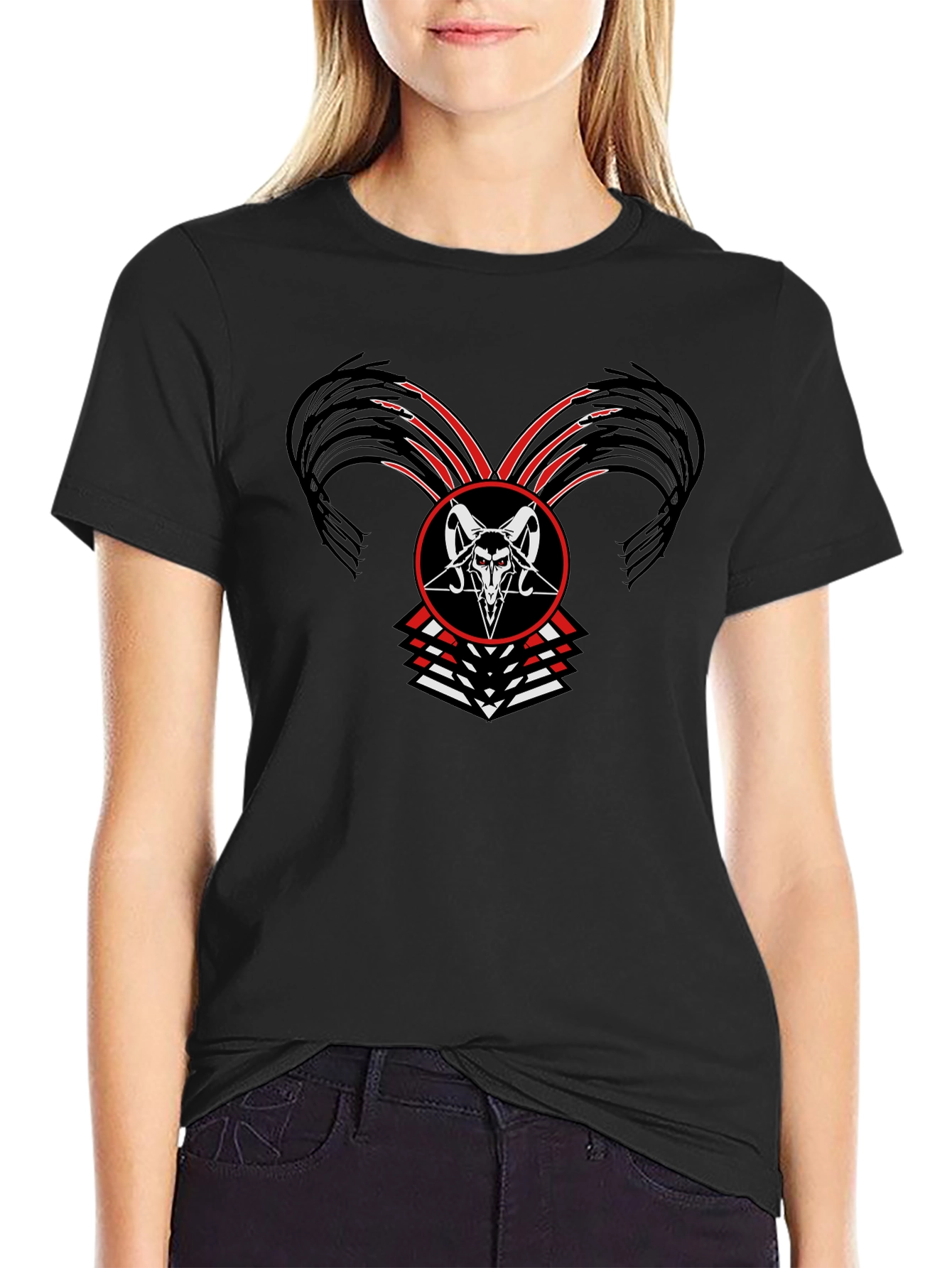 Occult Baphomet Graphic Tee - Black