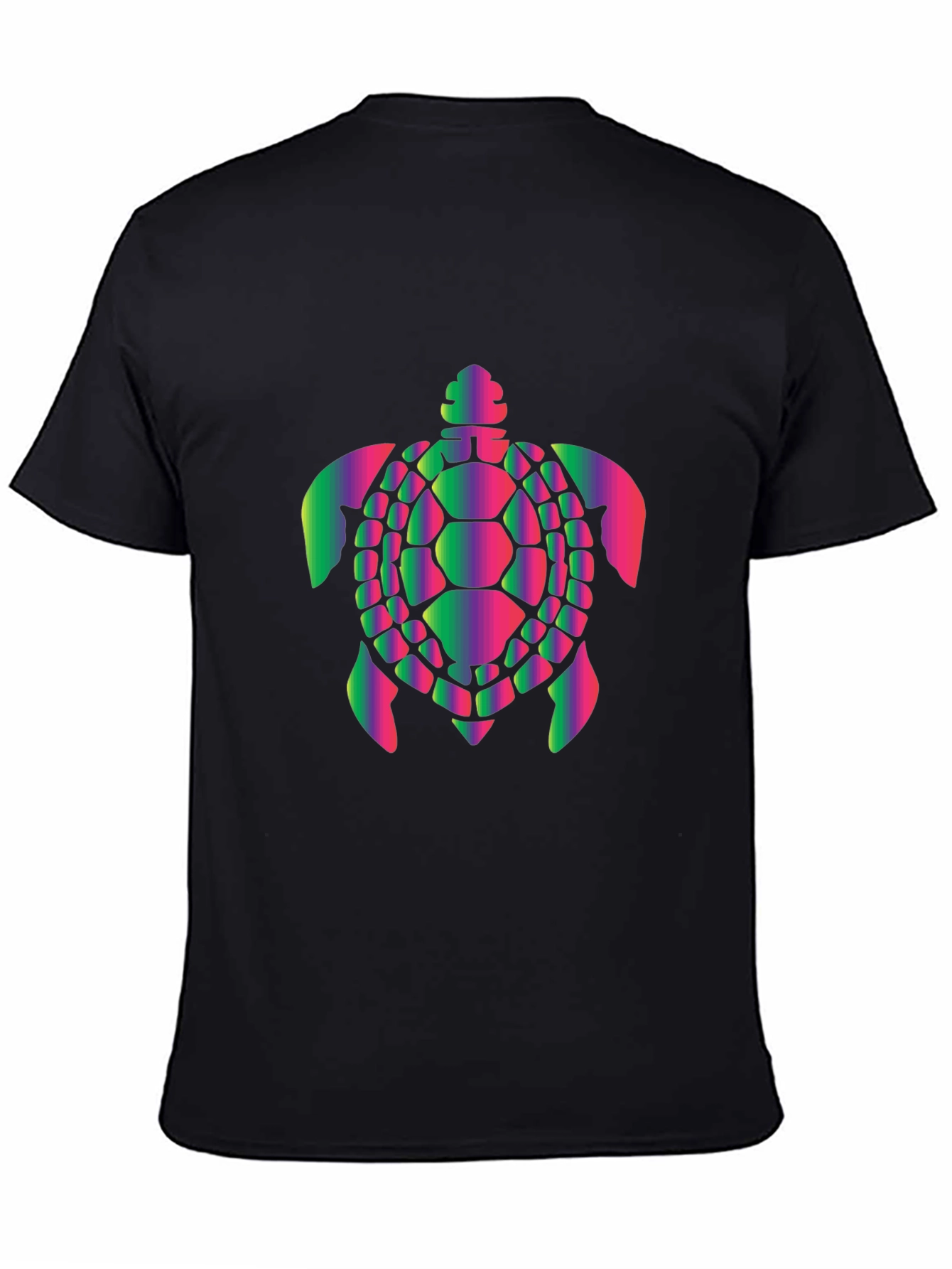 Vibrant Turtle Graphic Black T-Shirt