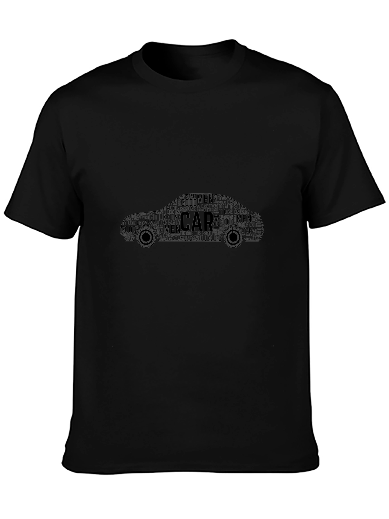 Car Enthusiast Word Art Black T-Shirt