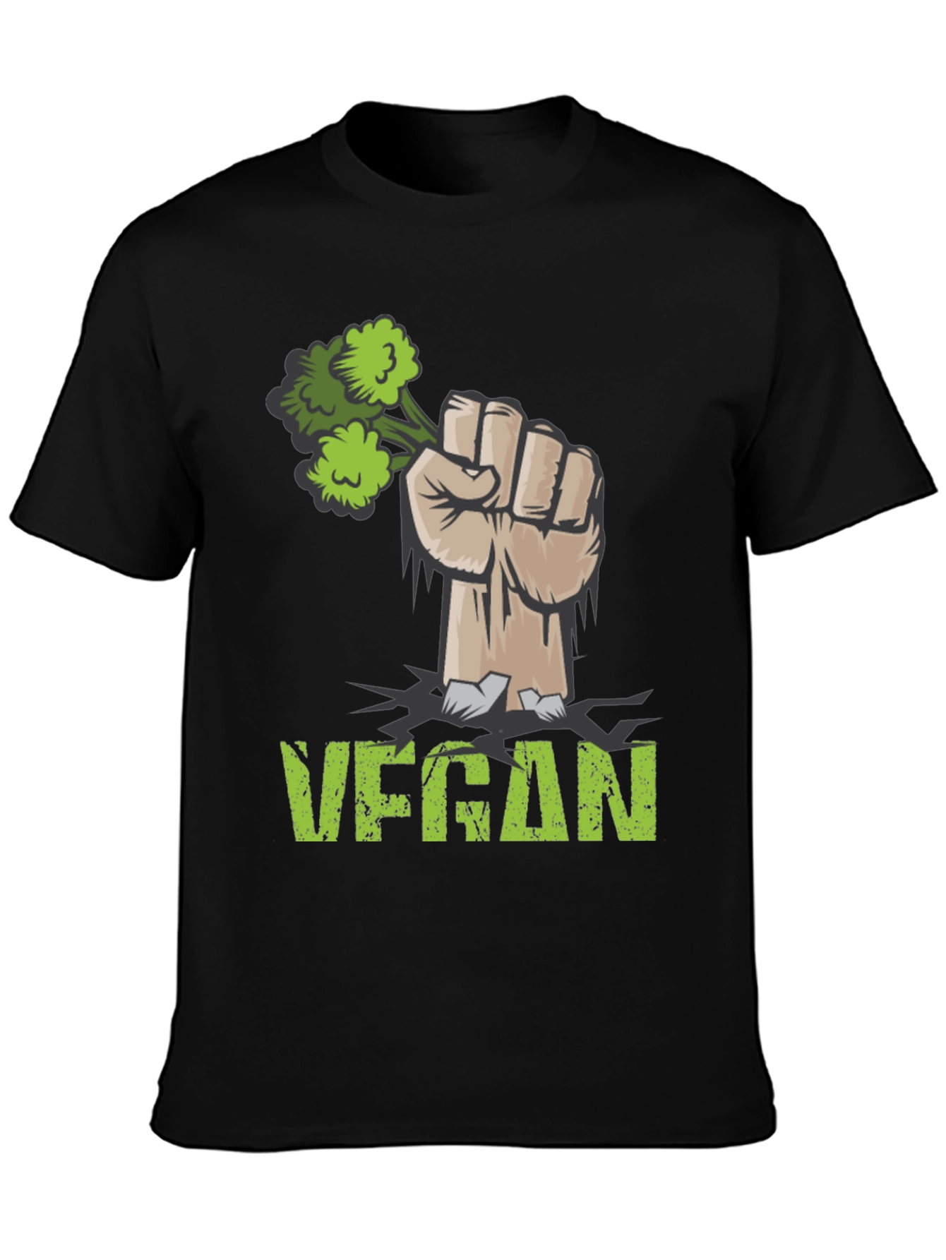 Vegan Broccoli Power Fist T-Shirt