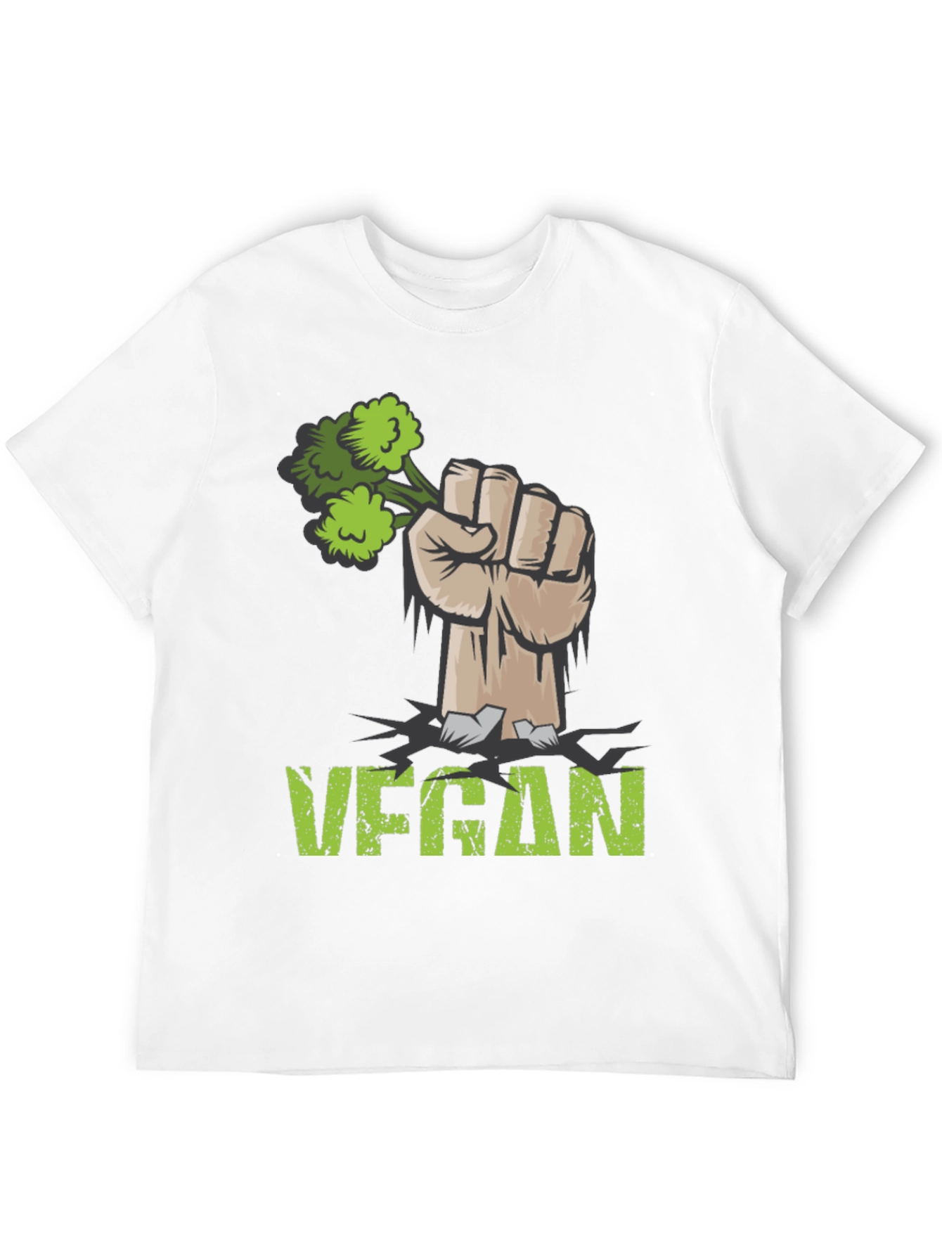 Vegan Broccoli Power Fist T-Shirt