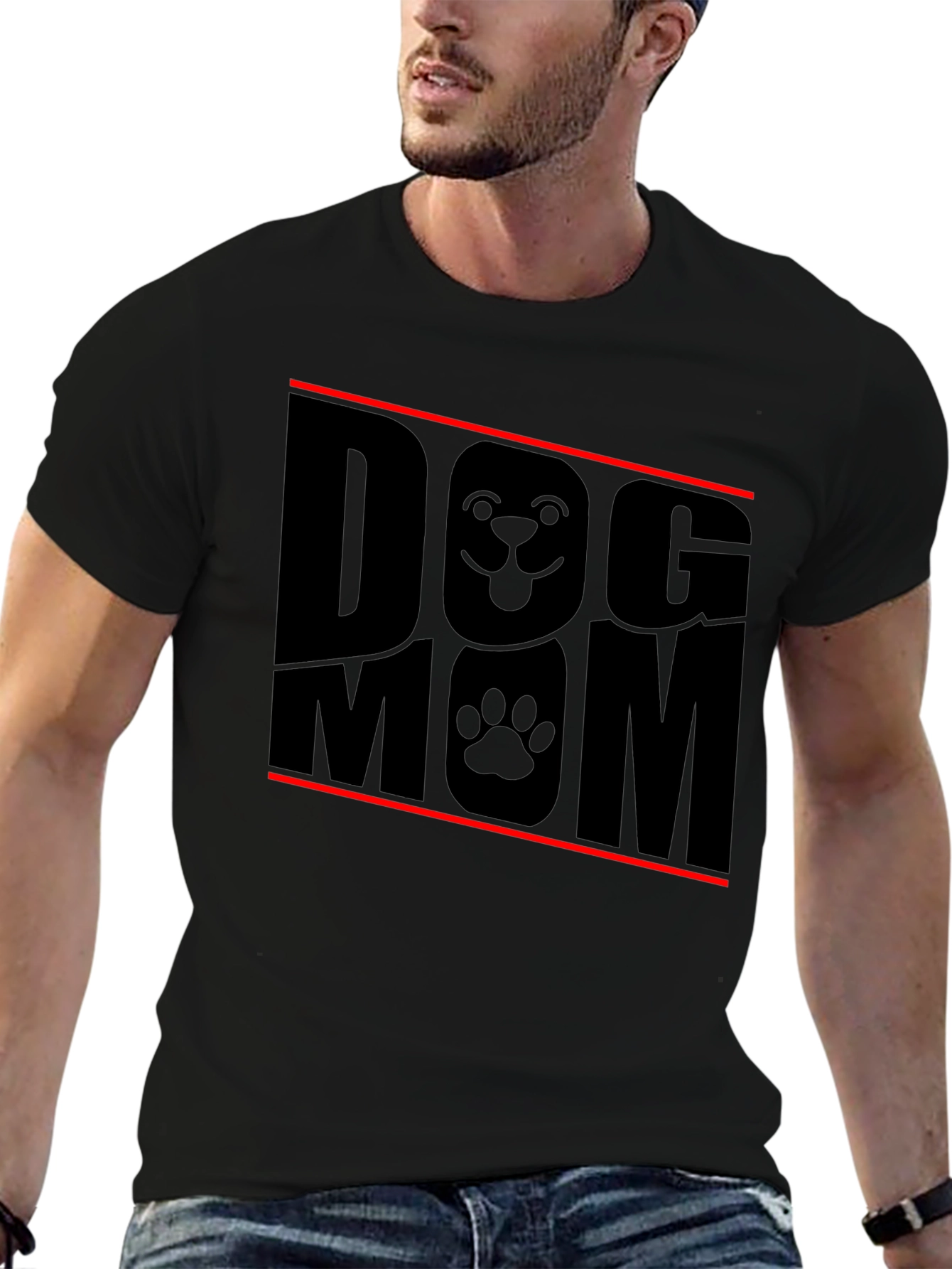 Dog Mom Black Graphic Tee