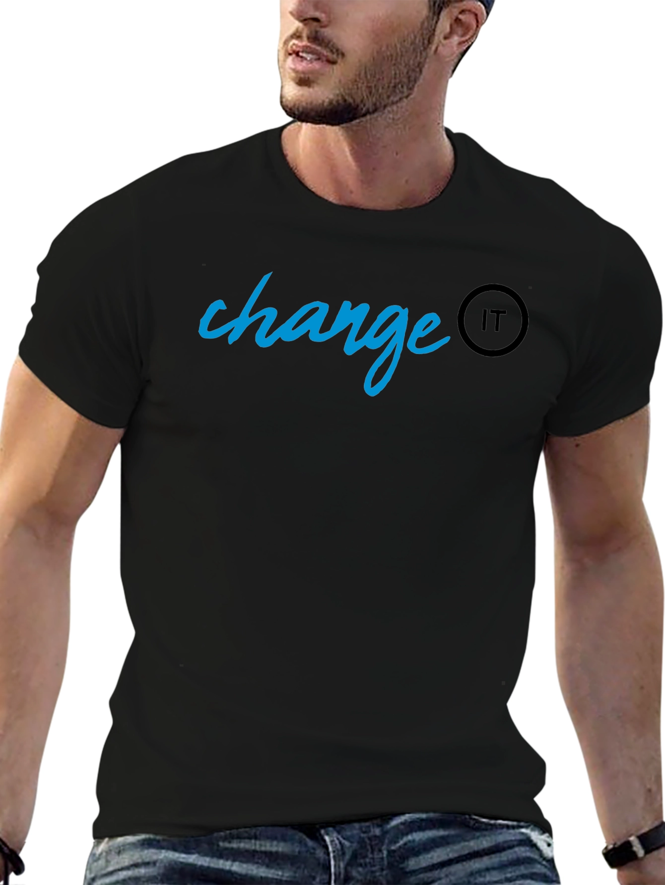 Change IT Black T-Shirt - Stylish Casual Wear