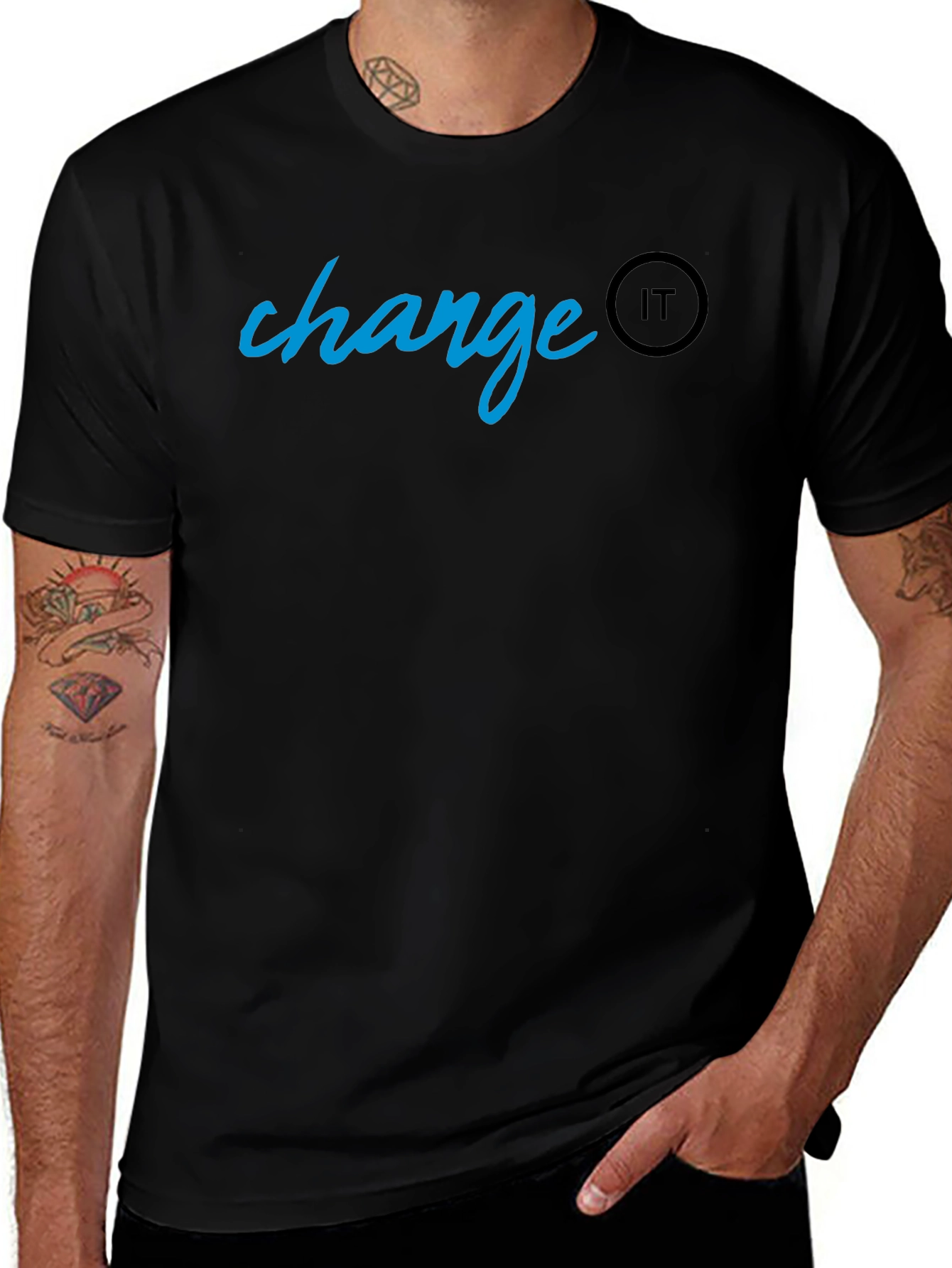 Change IT Black T-Shirt - Stylish Casual Wear
