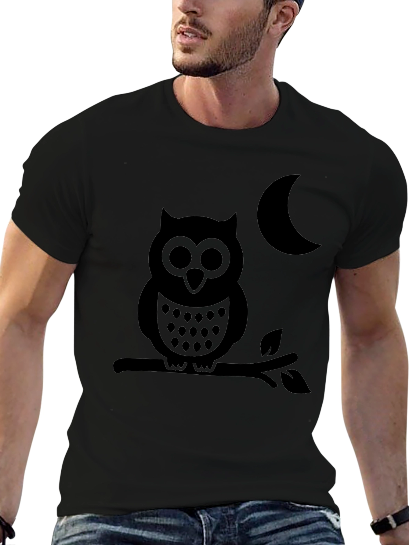 Owl & Moon Black T-Shirt