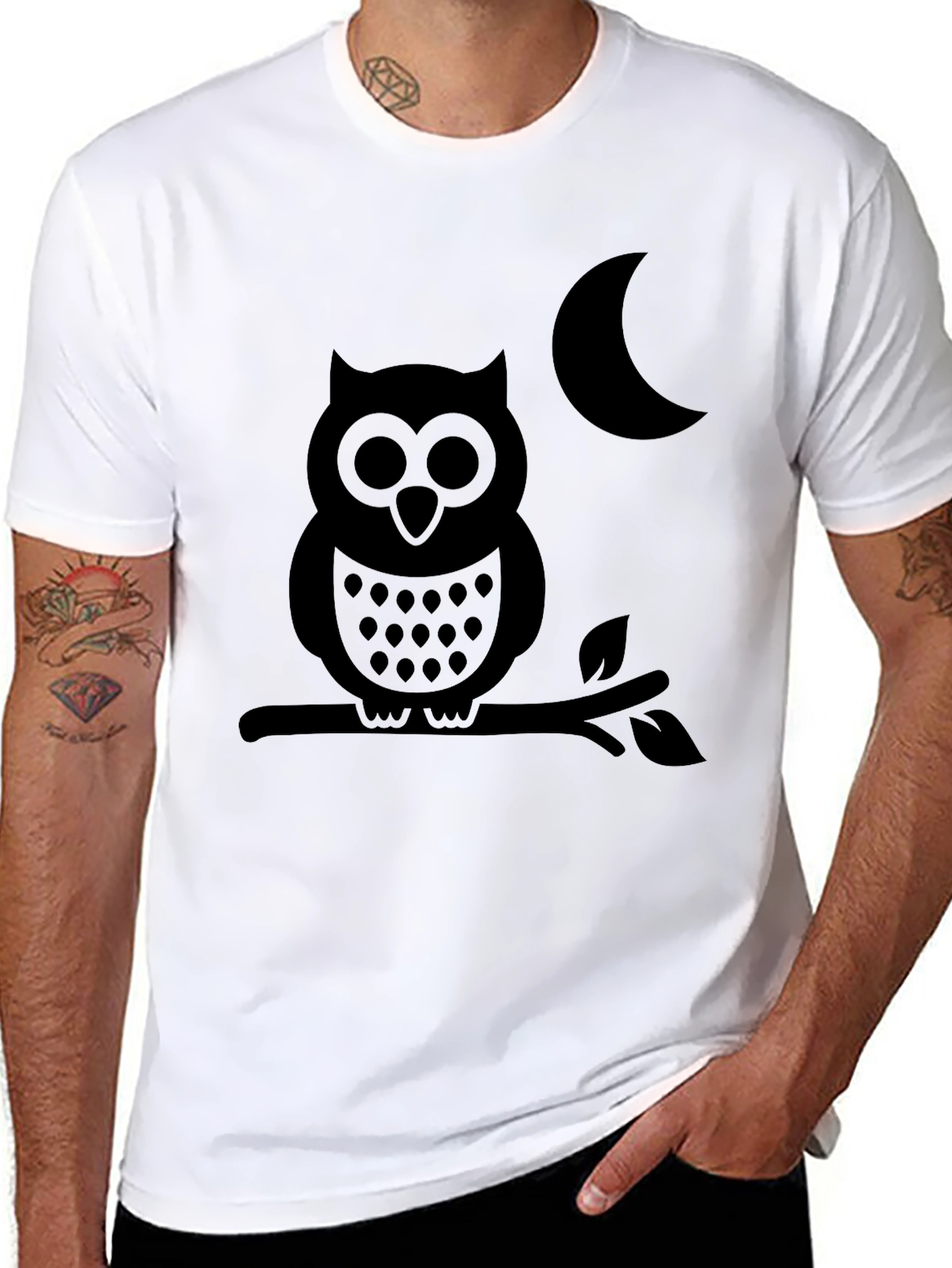 Owl & Moon Black T-Shirt