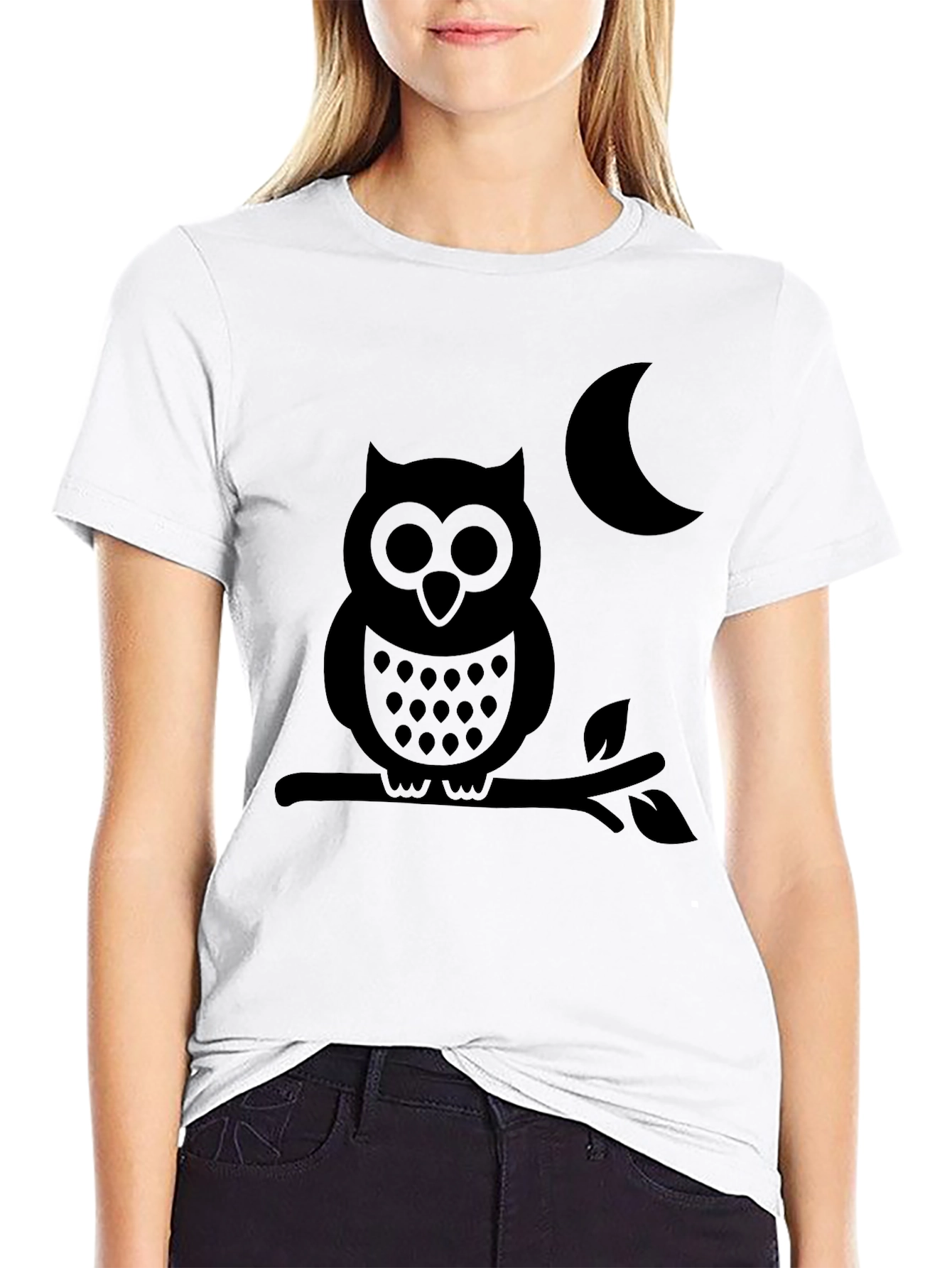 Owl & Moon Black T-Shirt
