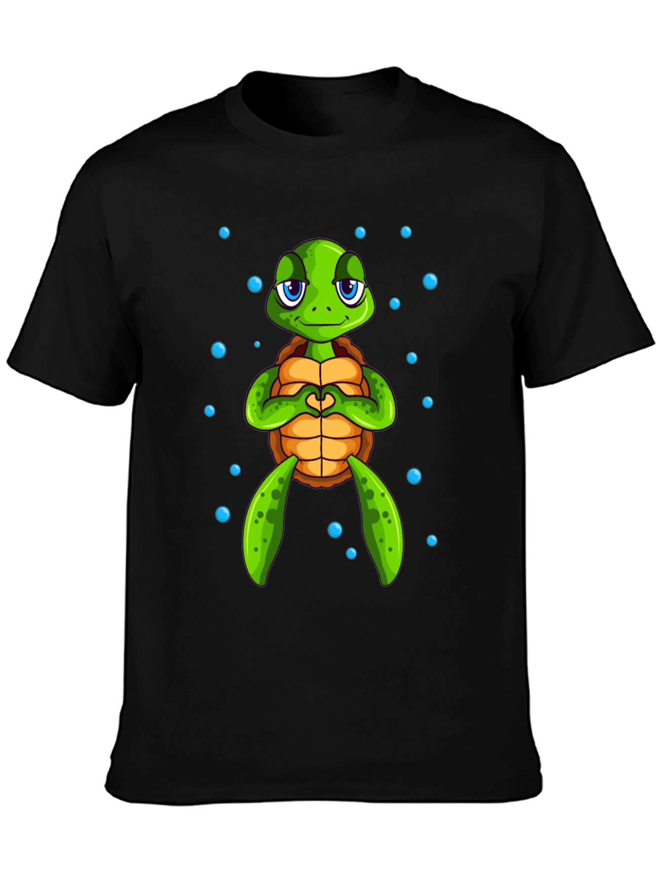 Cute Turtle Heart Hands Graphic Tee