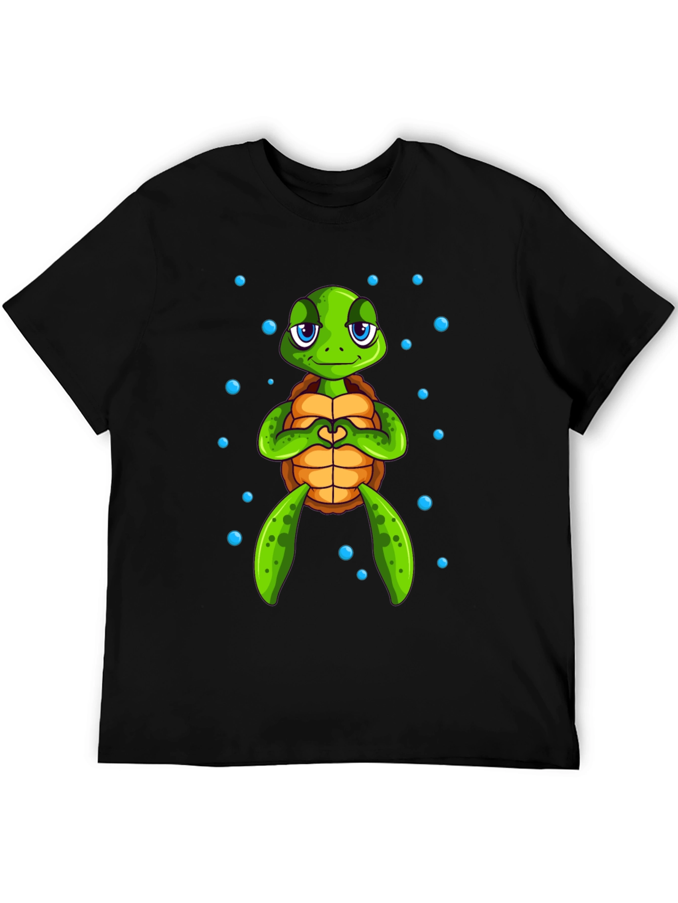 Cute Turtle Heart Hands Graphic Tee