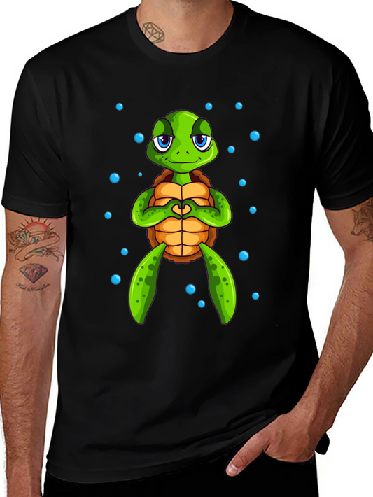 Cute Turtle Heart Hands Graphic Tee