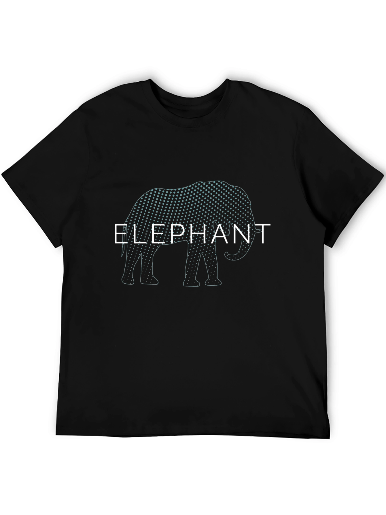 Elephant Graphic Print Mens Black T-Shirt