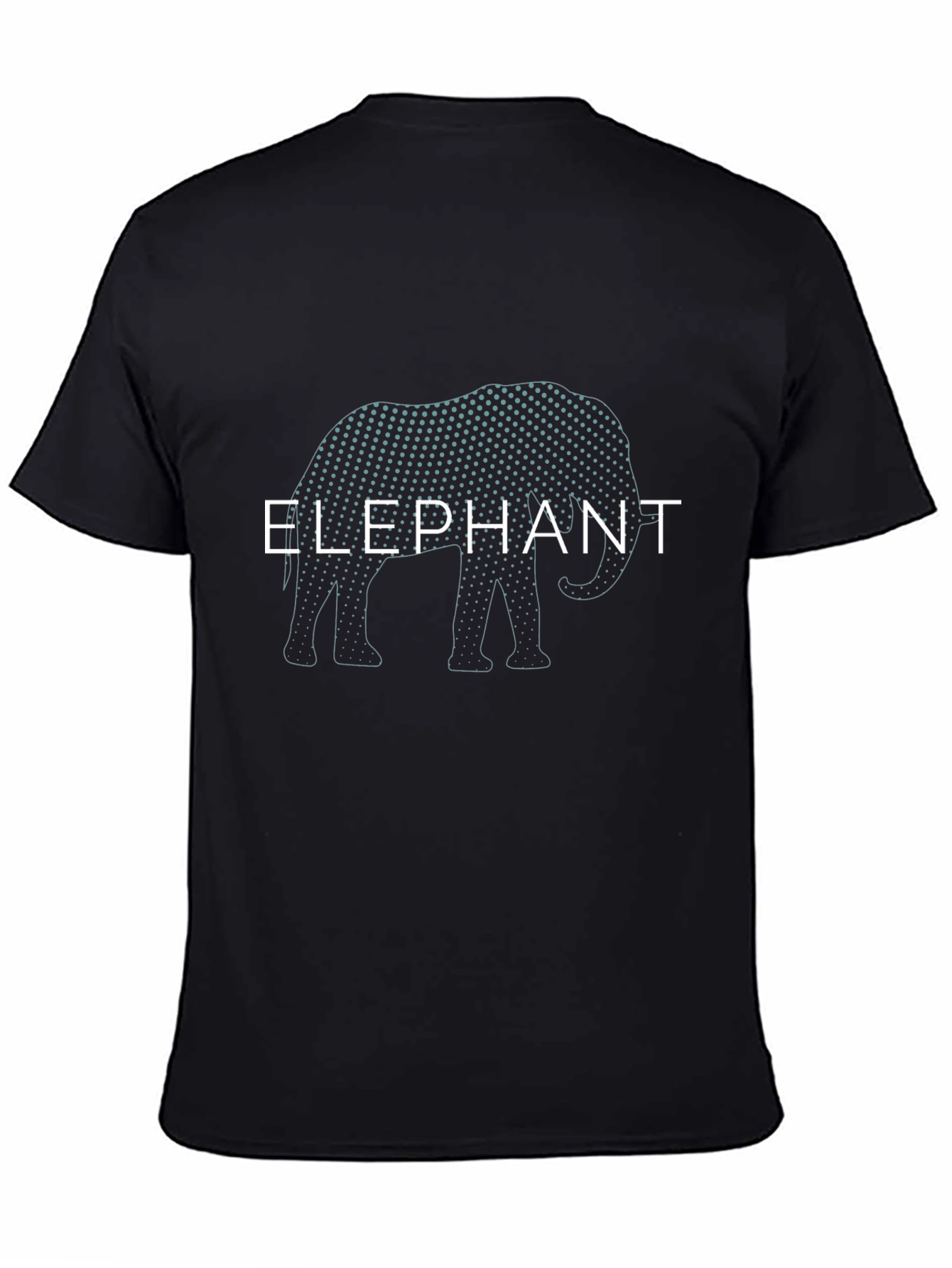 Elephant Graphic Print Mens Black T-Shirt
