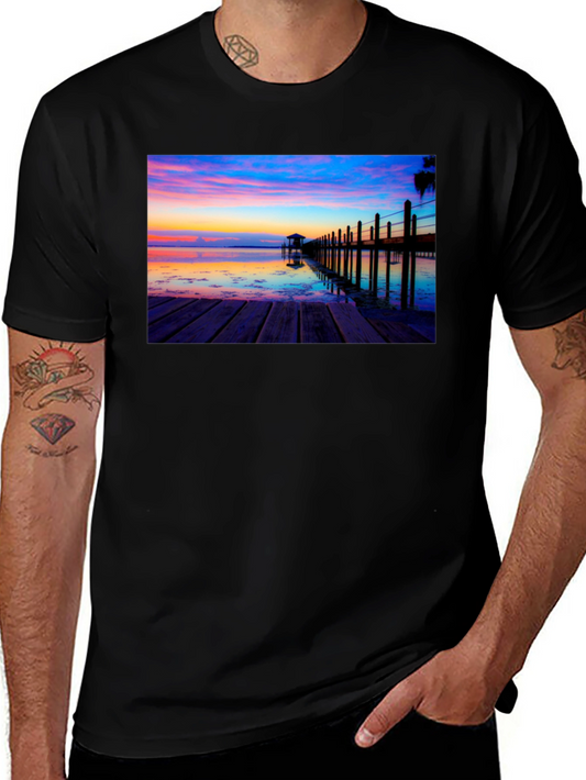 Sunset Pier Graphic Tee - Coastal Vibes
