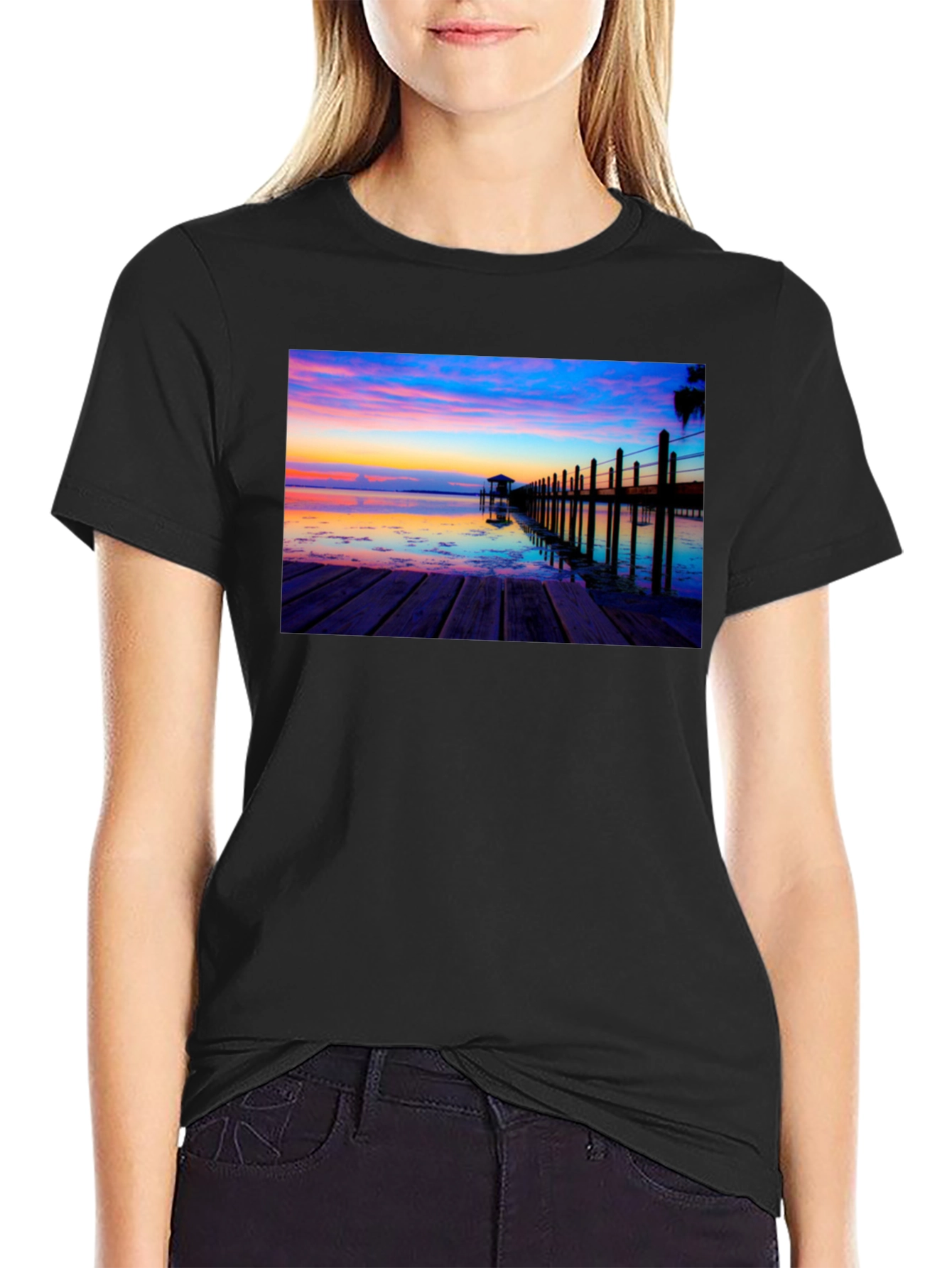 Sunset Pier Graphic Tee - Coastal Vibes