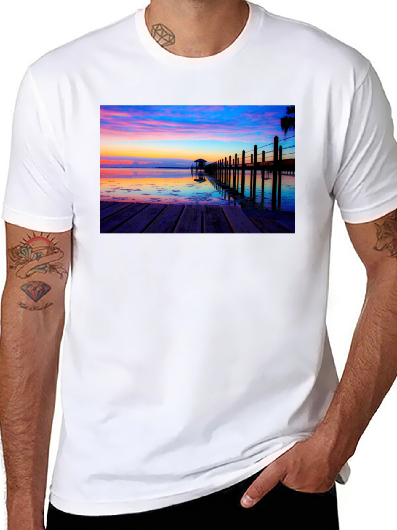Sunset Pier Graphic Tee - Coastal Vibes