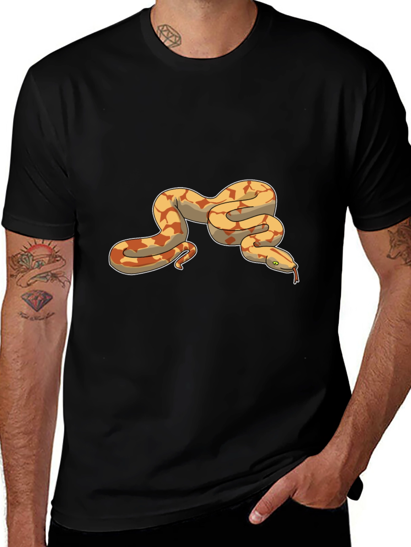 Snake Graphic T-Shirt - Black Tee