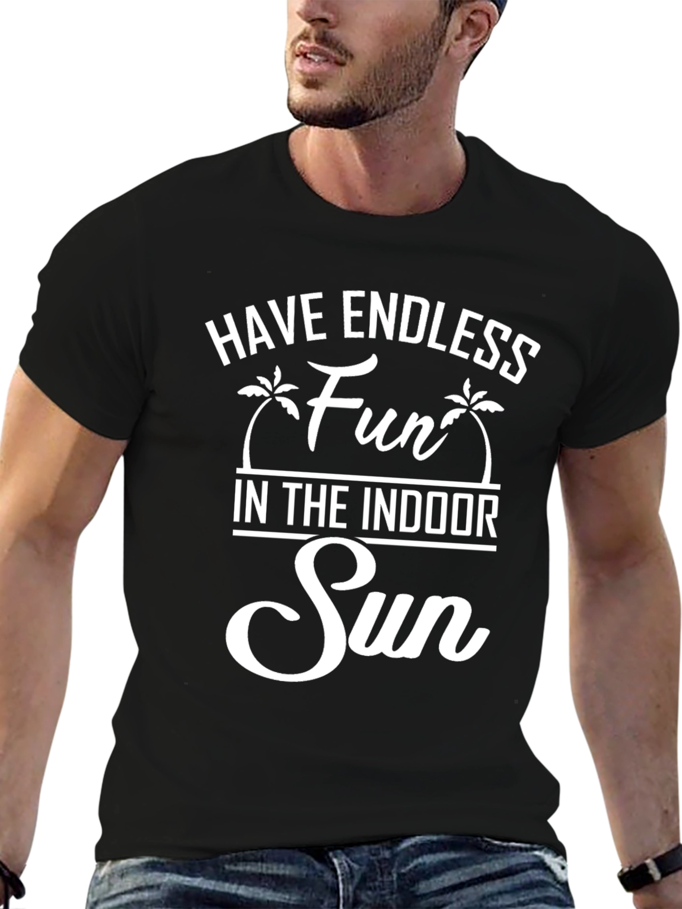 Endless Fun Indoor Sun Black Graphic T-Shirt