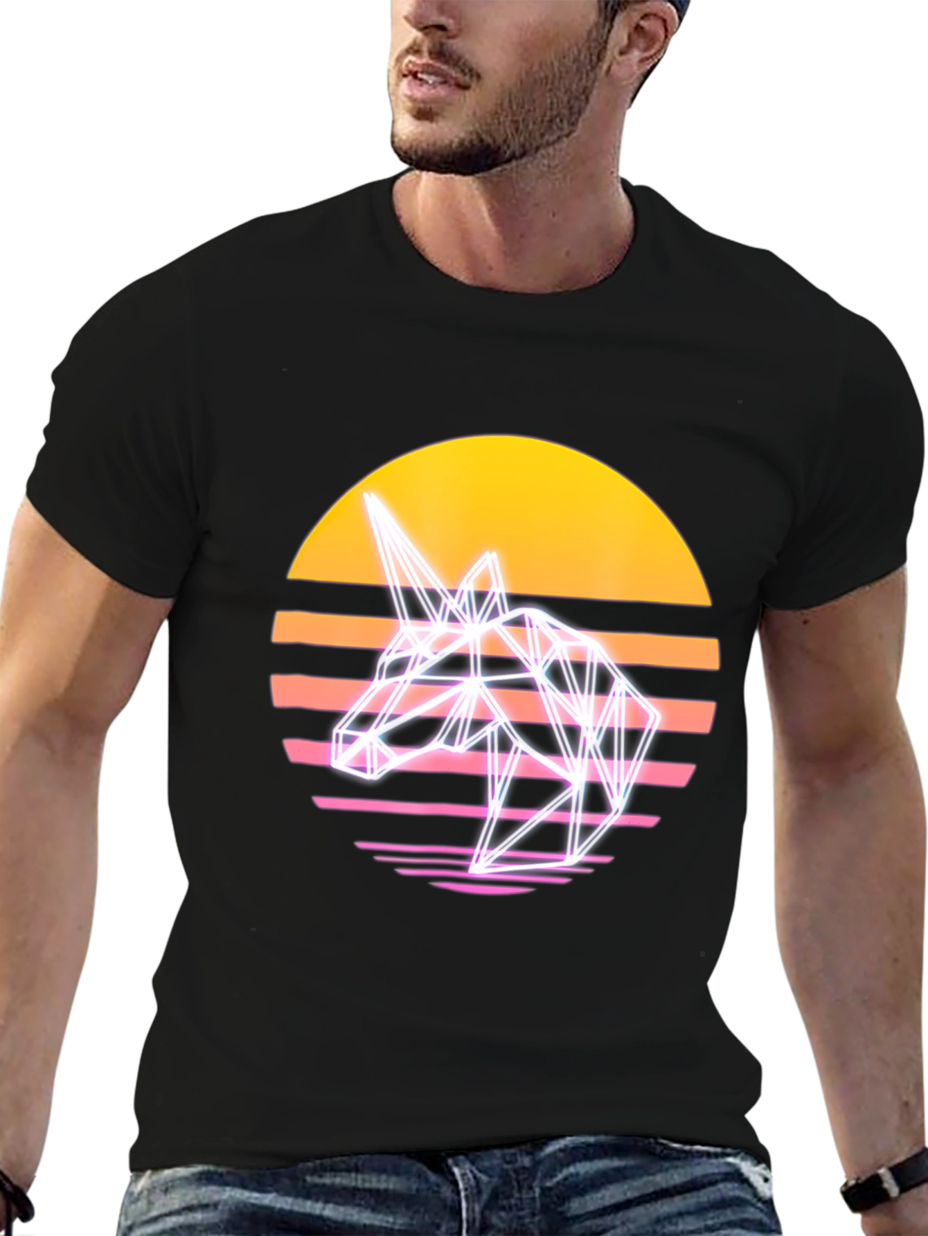 Retro Unicorn T-Shirt - Synthwave Style