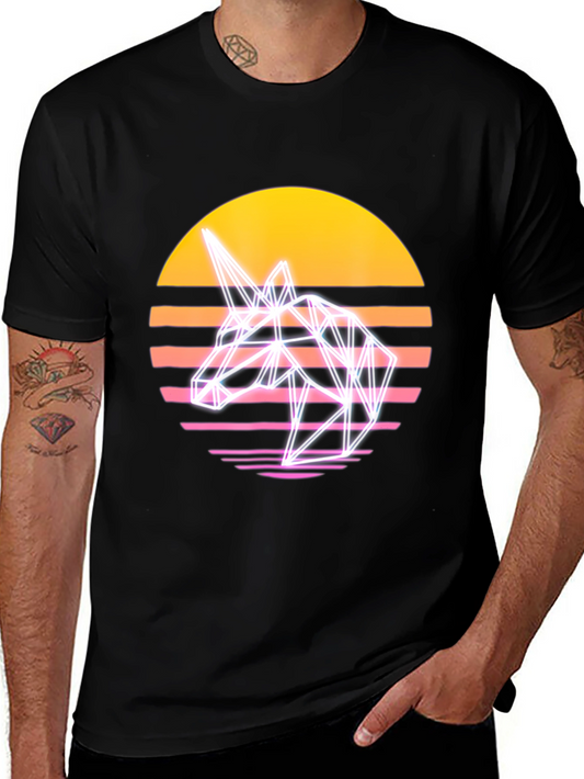 Retro Unicorn T-Shirt - Synthwave Style