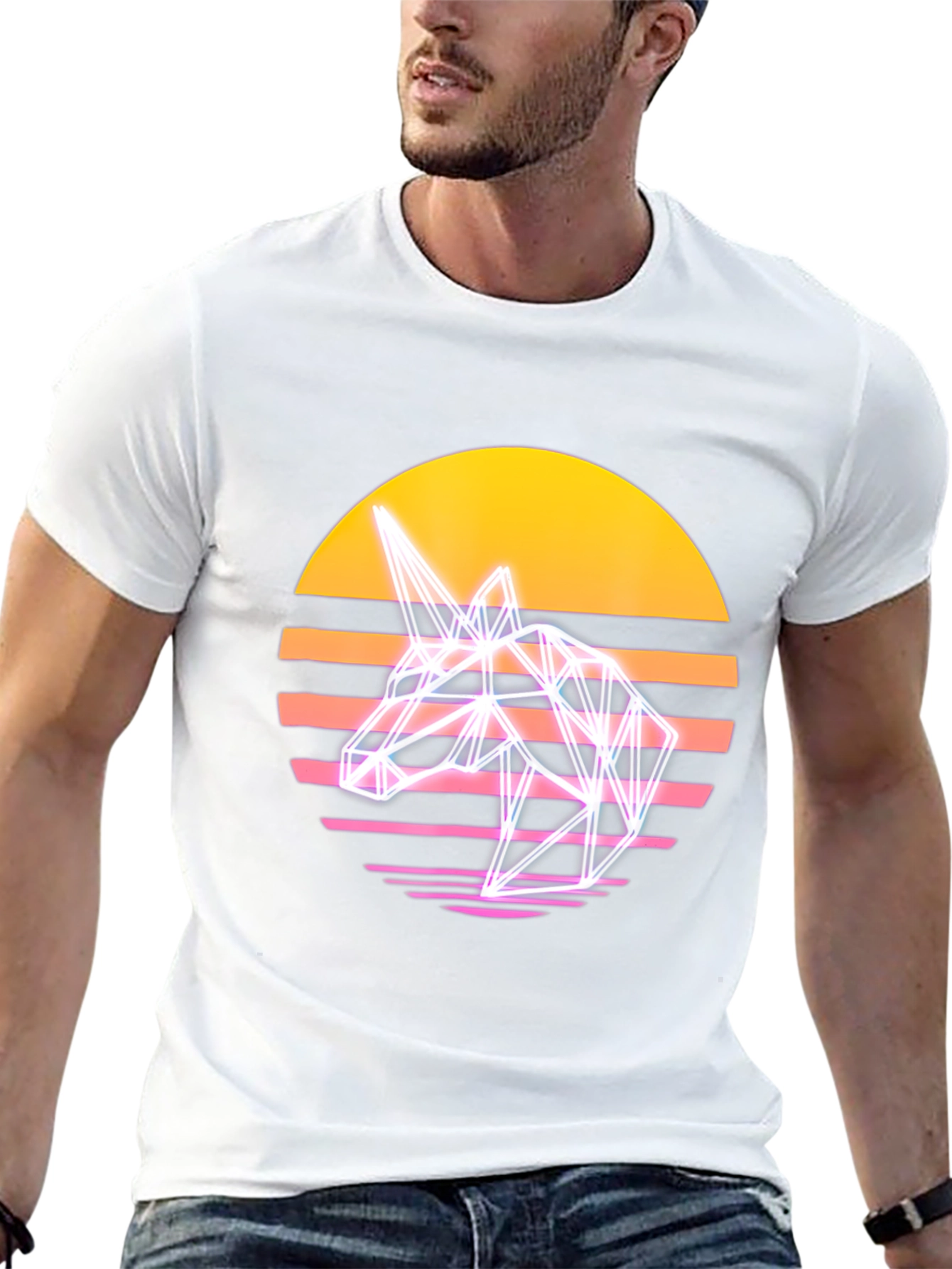 Retro Unicorn T-Shirt - Synthwave Style