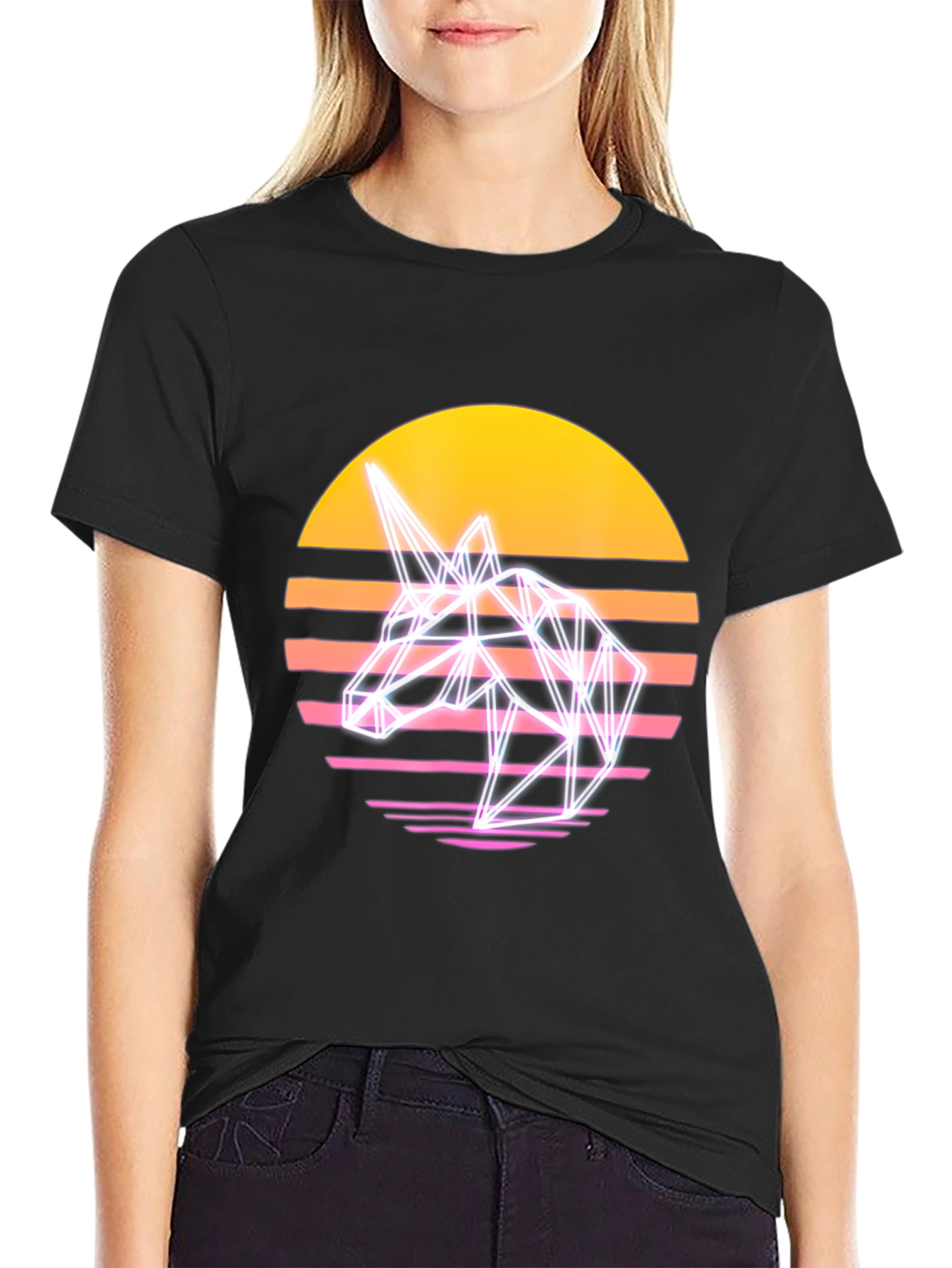 Retro Unicorn T-Shirt - Synthwave Style