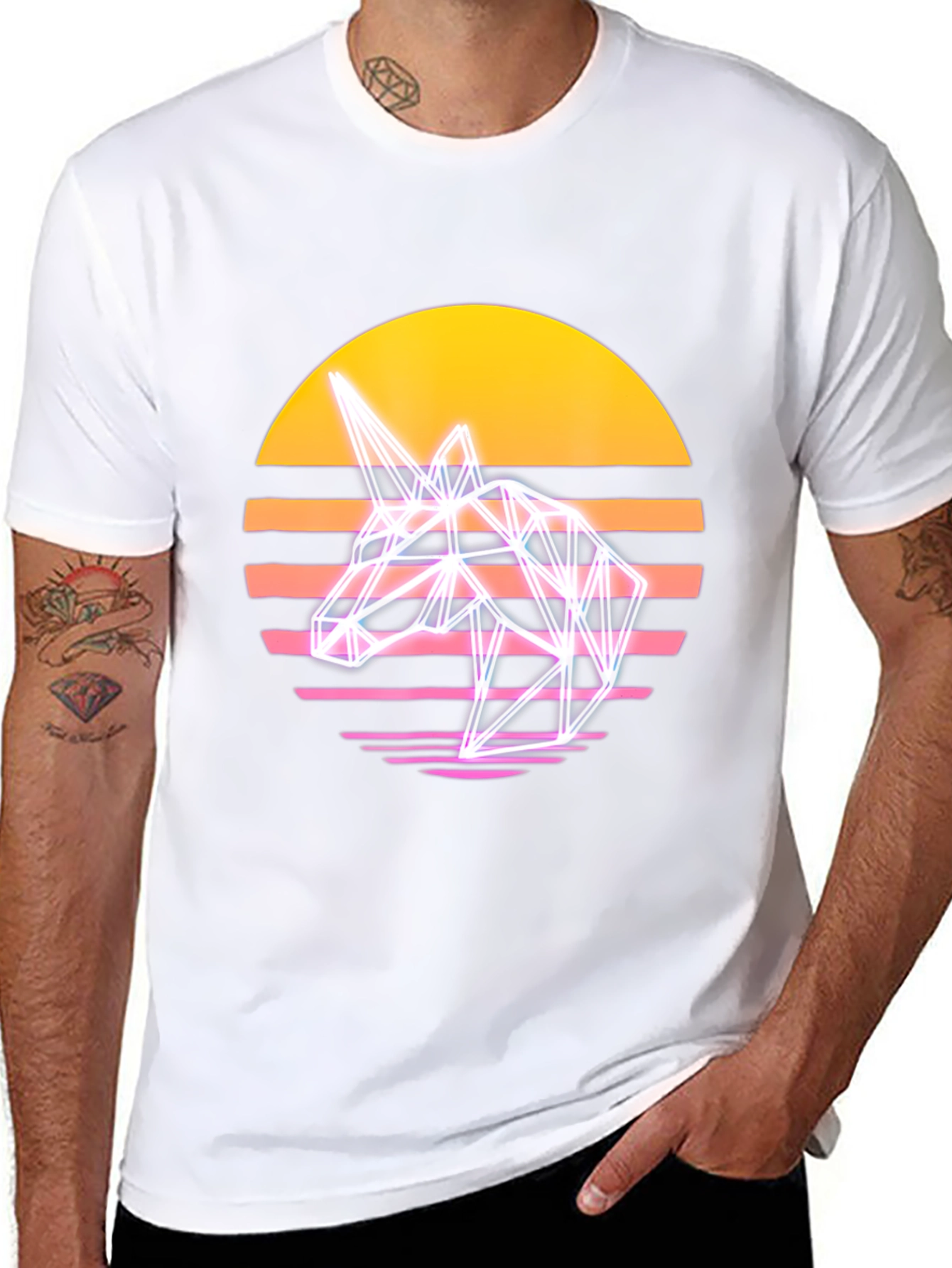 Retro Unicorn T-Shirt - Synthwave Style