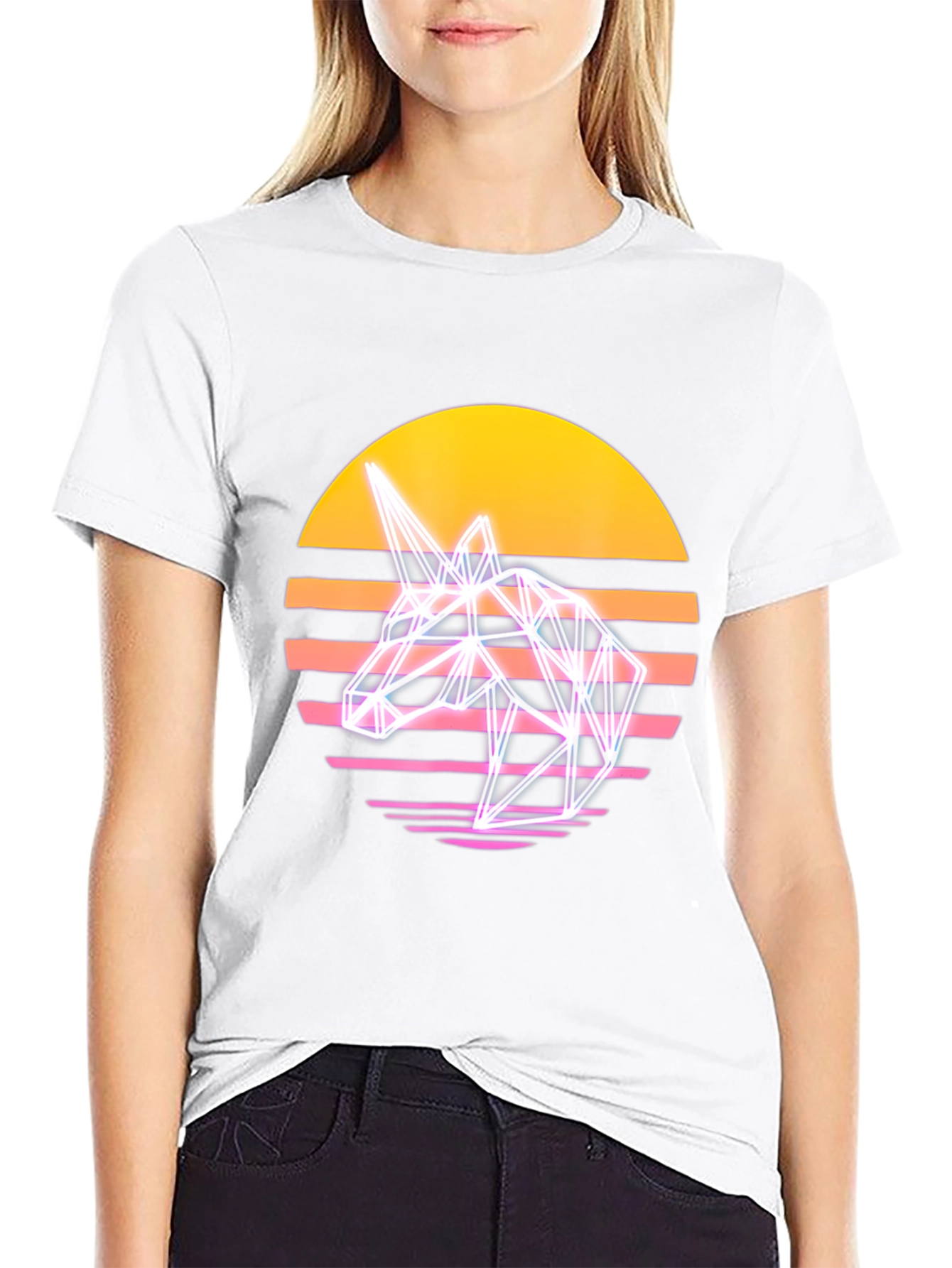 Retro Unicorn T-Shirt - Synthwave Style