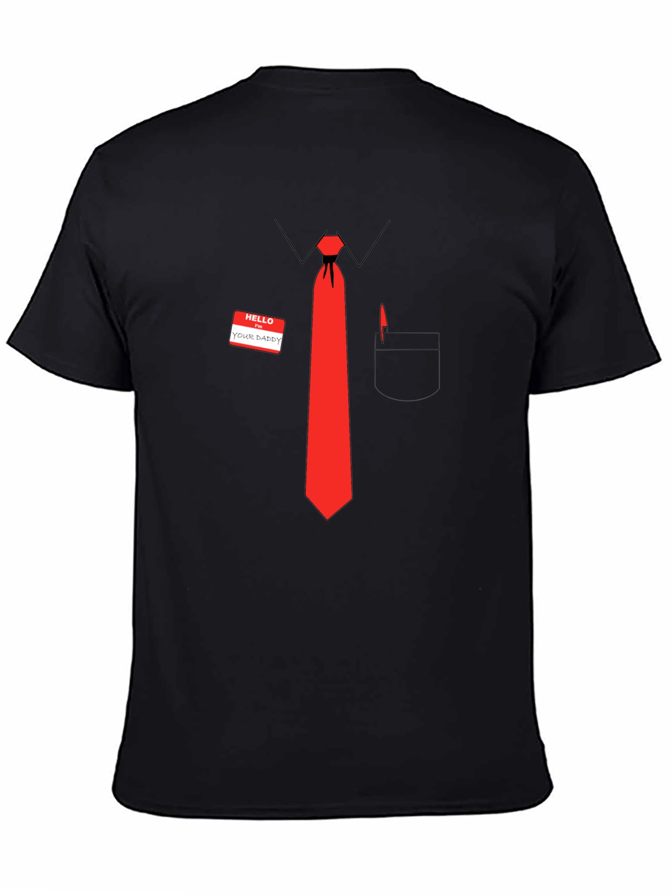 Funny Hello Your Daddy Red Tie Graphic T-Shirt