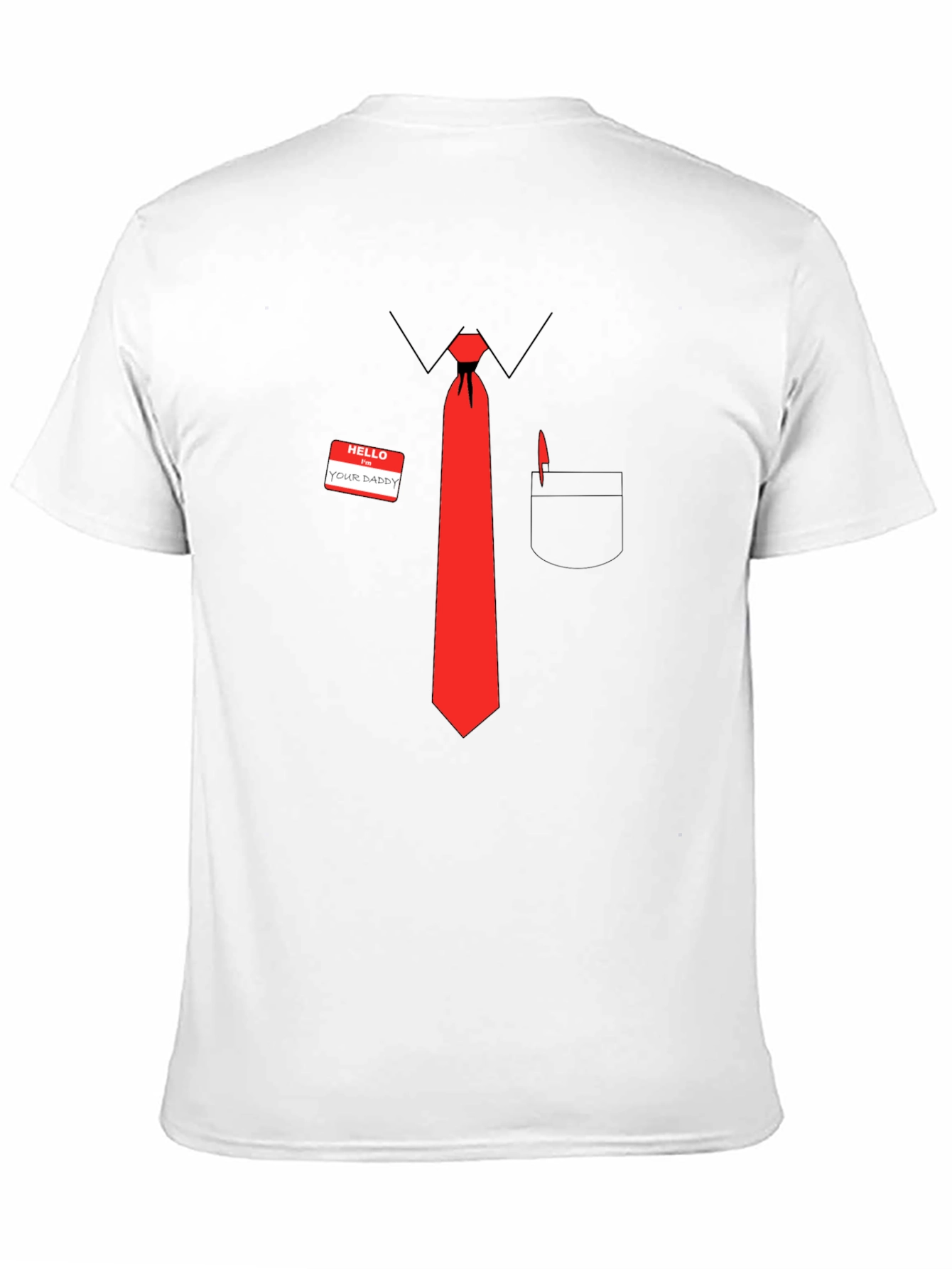 Funny Hello Your Daddy Red Tie Graphic T-Shirt
