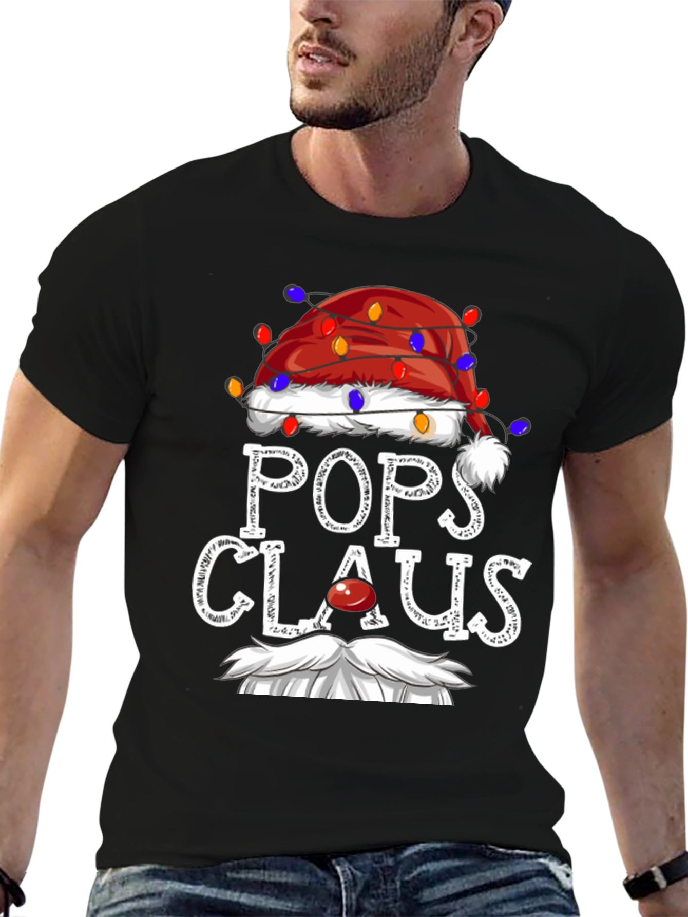 Pops Claus Christmas T-Shirt Festive Holiday Tee