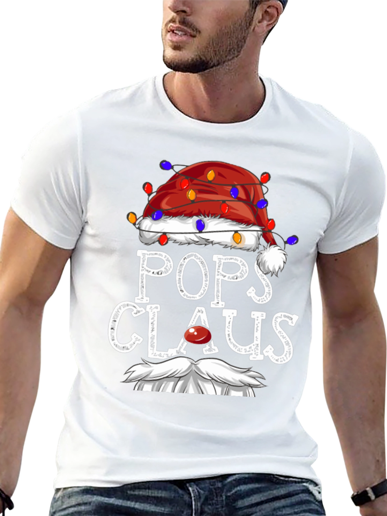 Pops Claus Christmas T-Shirt Festive Holiday Tee