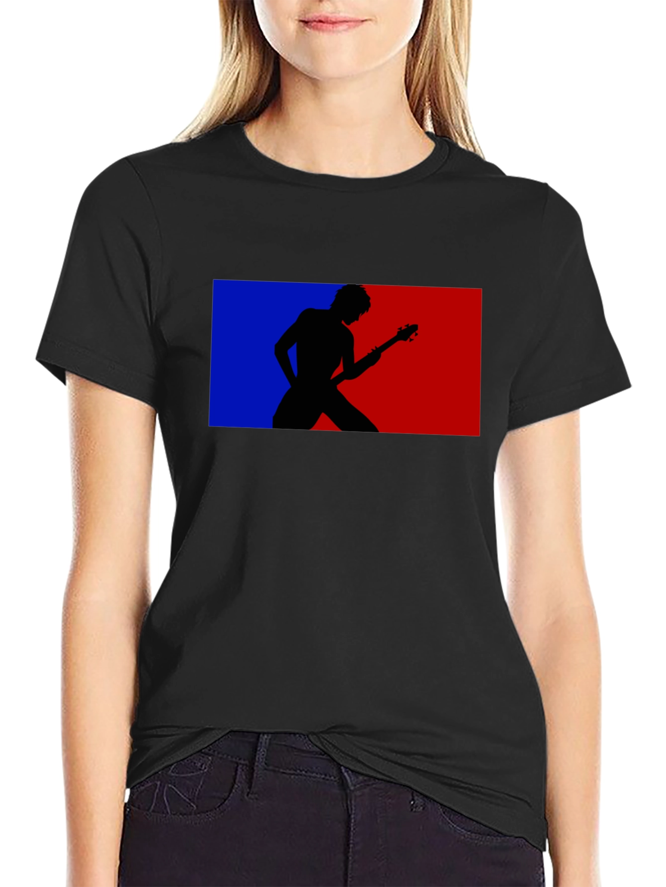 Retro Guitarist Tee - Black Graphic T-Shirt