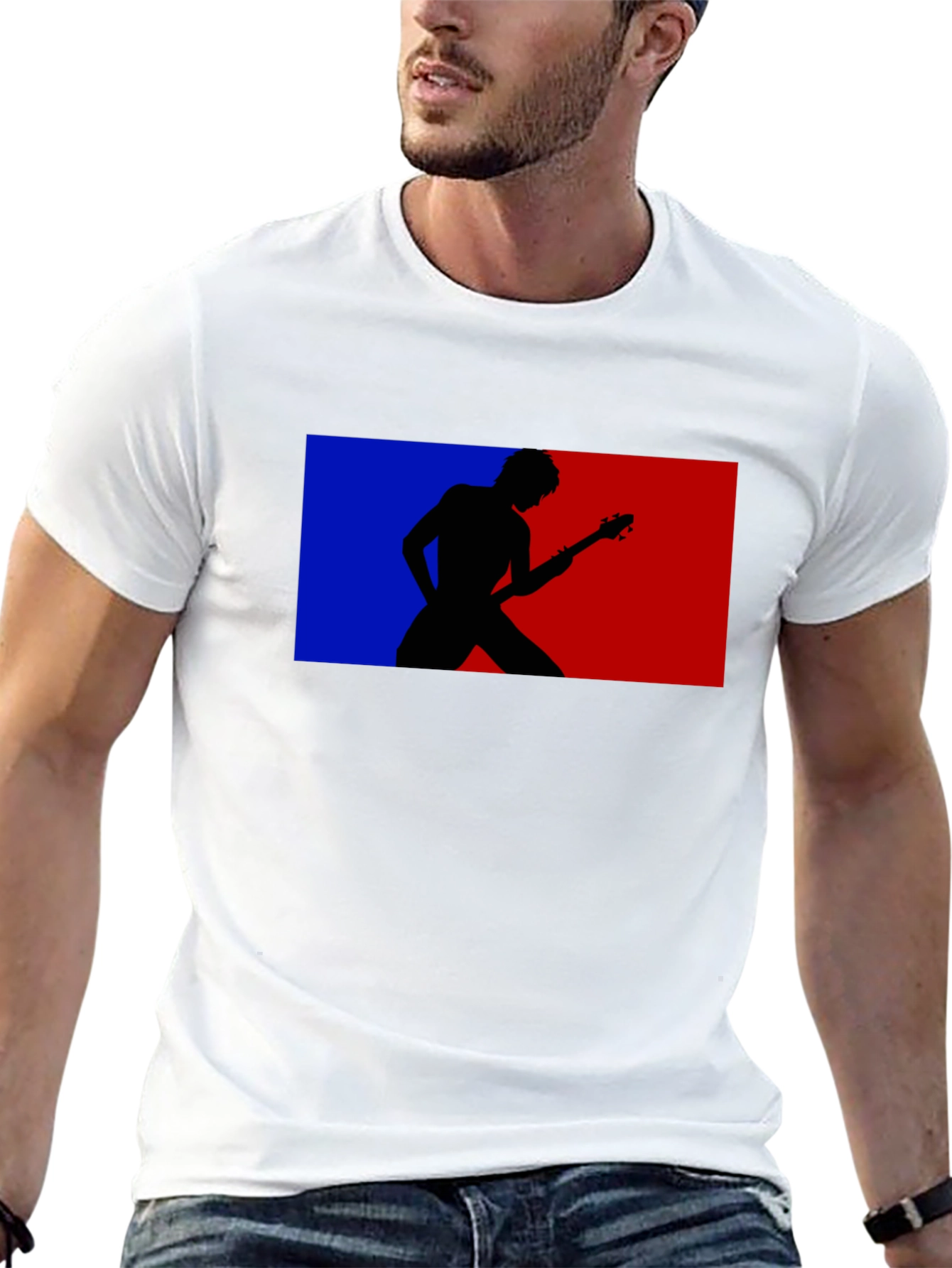 Retro Guitarist Tee - Black Graphic T-Shirt