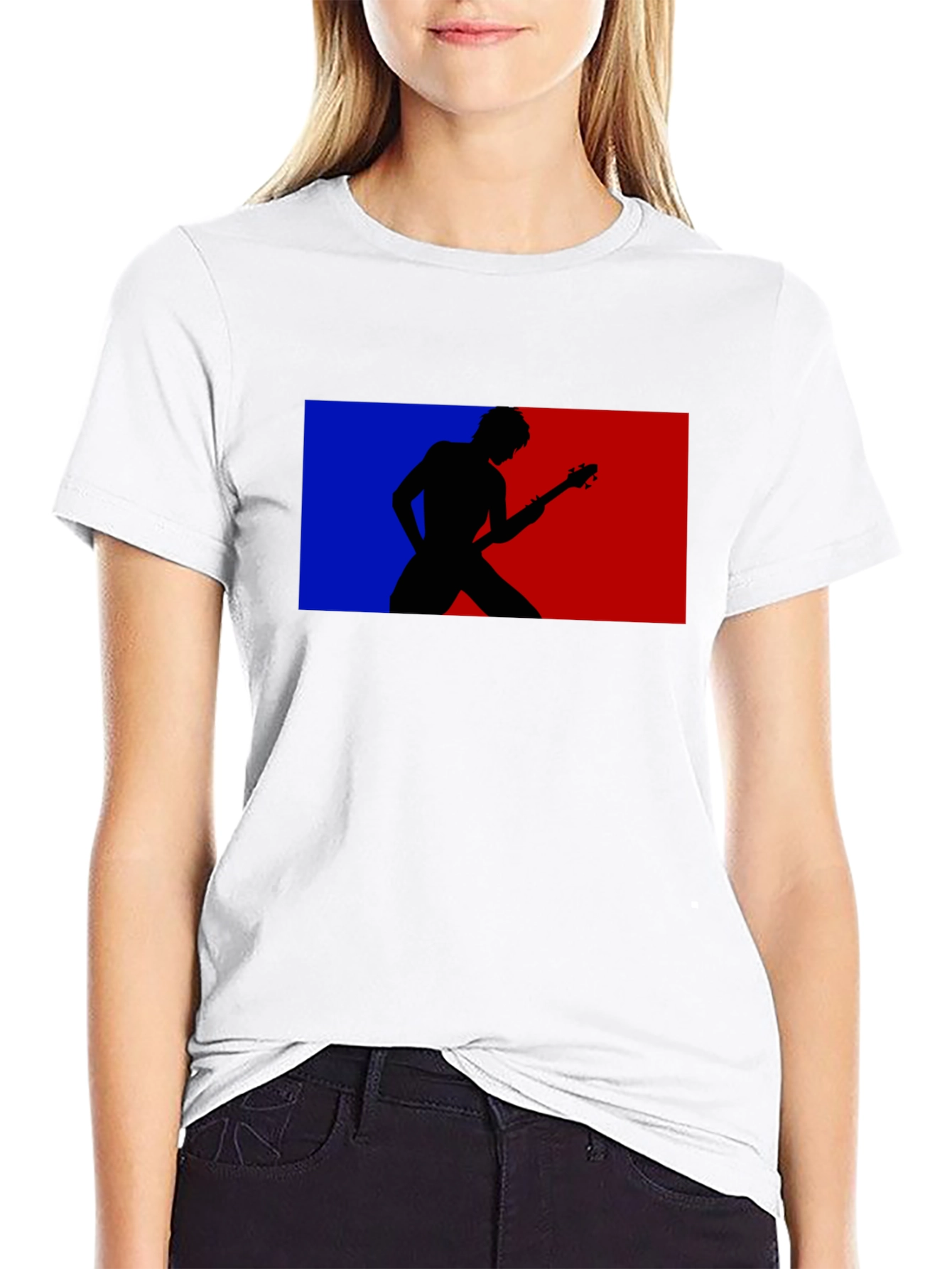 Retro Guitarist Tee - Black Graphic T-Shirt