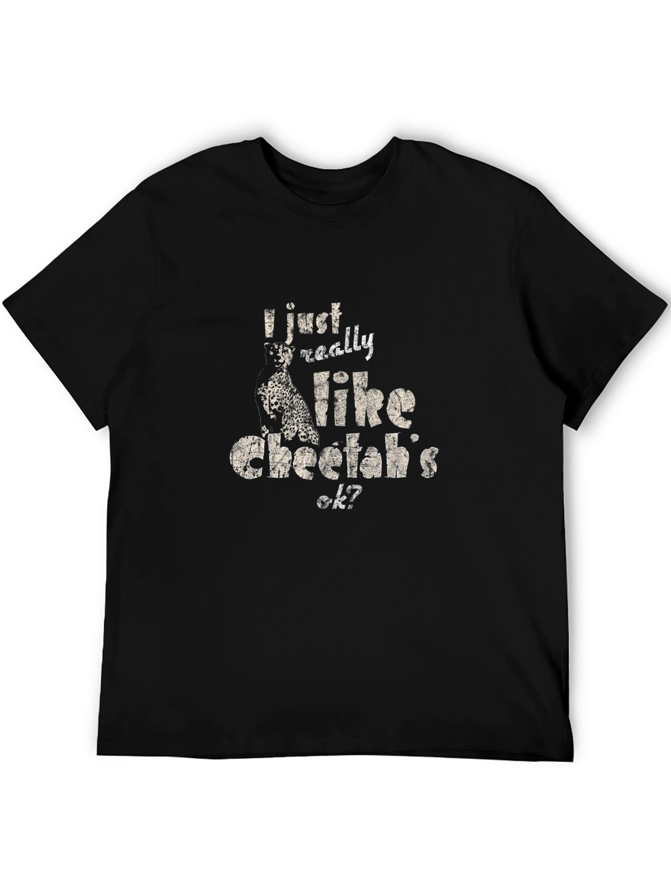 I Like Cheetahs T-Shirt - Mens Black Tee