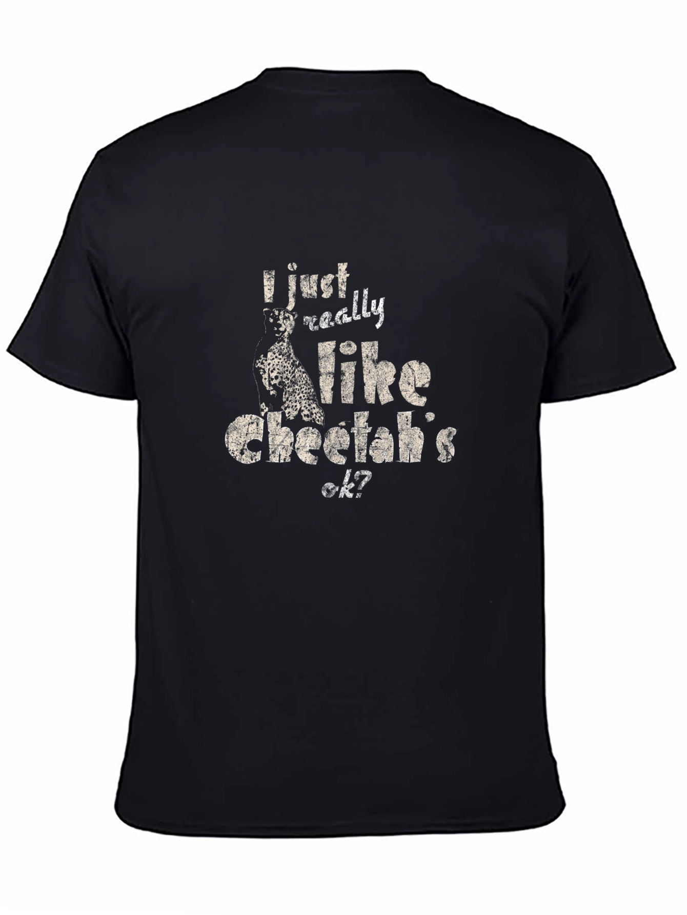 I Like Cheetahs T-Shirt - Mens Black Tee