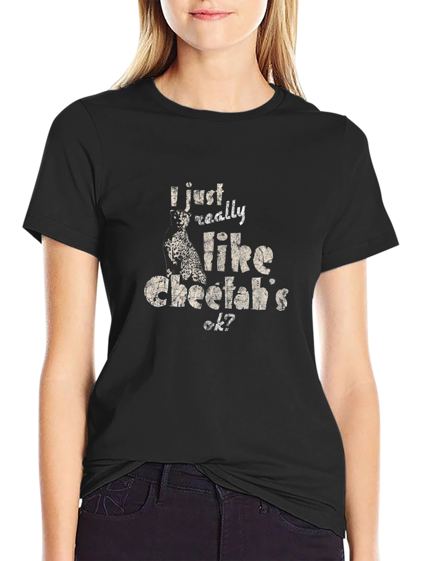 I Like Cheetahs T-Shirt - Mens Black Tee