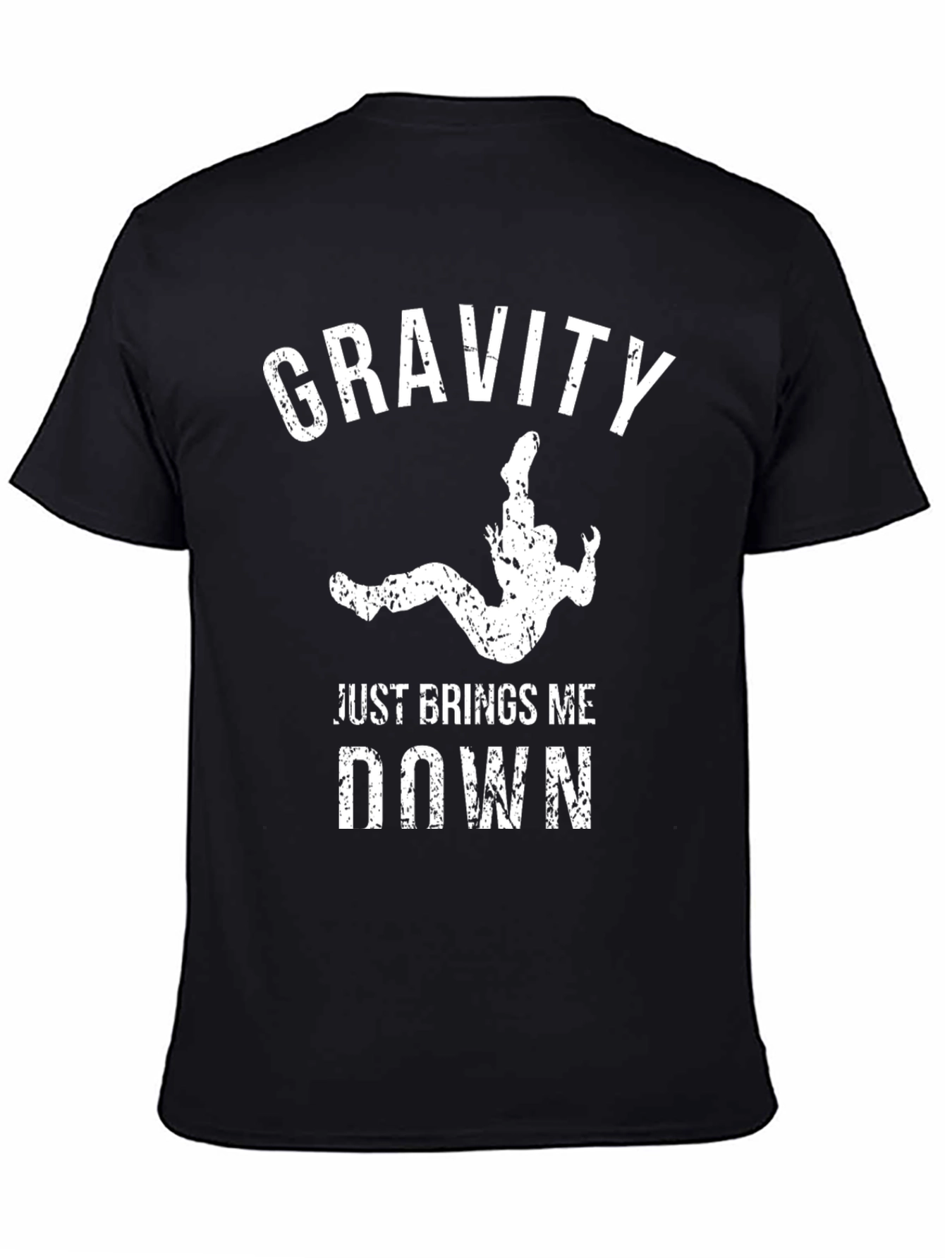 Gravity Brings Me Down Tee - Black Cotton