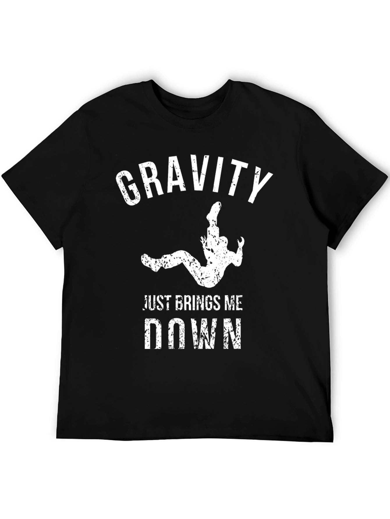 Gravity Brings Me Down Tee - Black Cotton