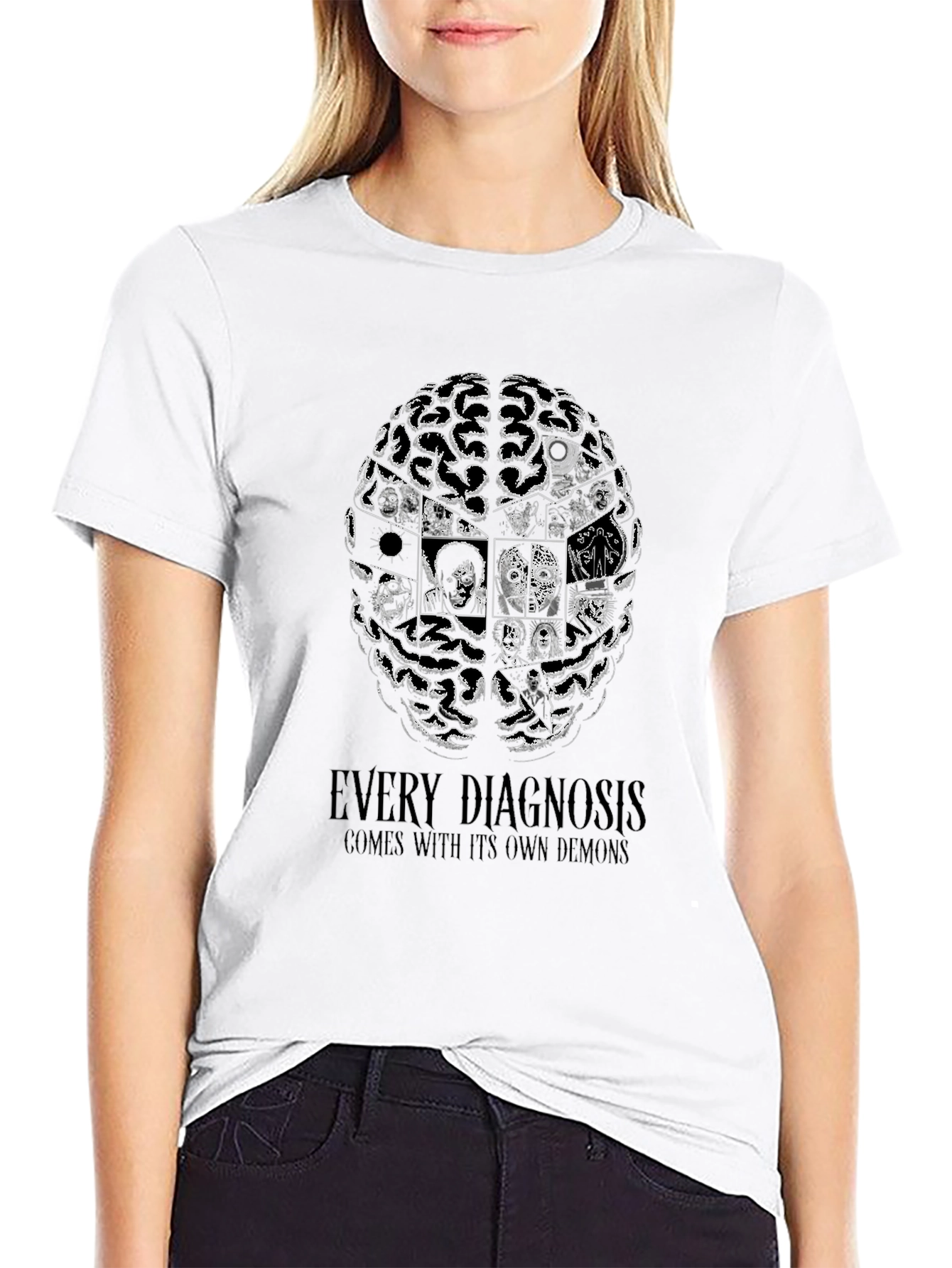 Every Diagnosis Demon Brain Black T-Shirt