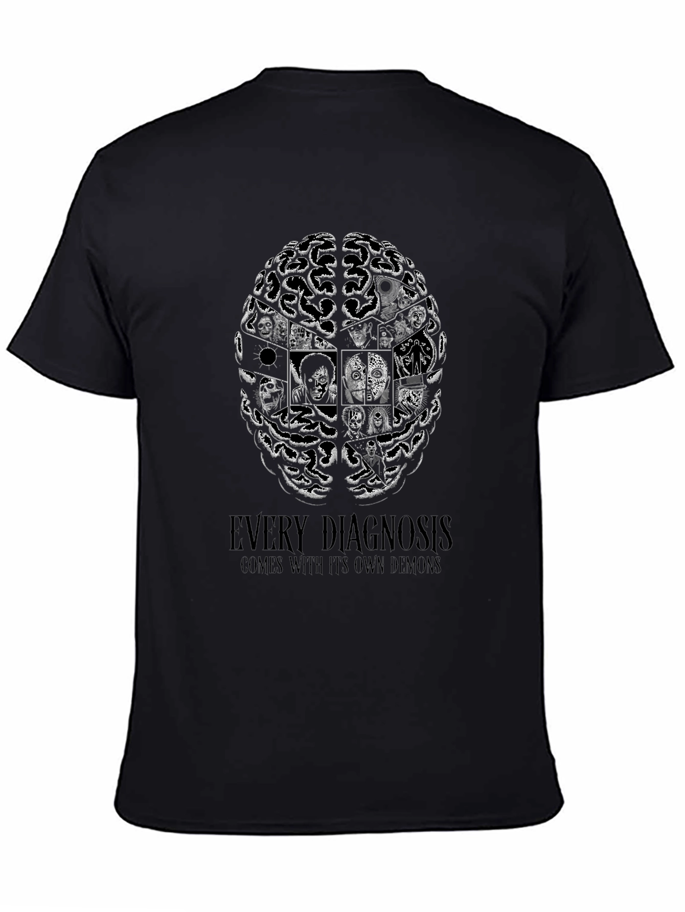 Every Diagnosis Demon Brain Black T-Shirt