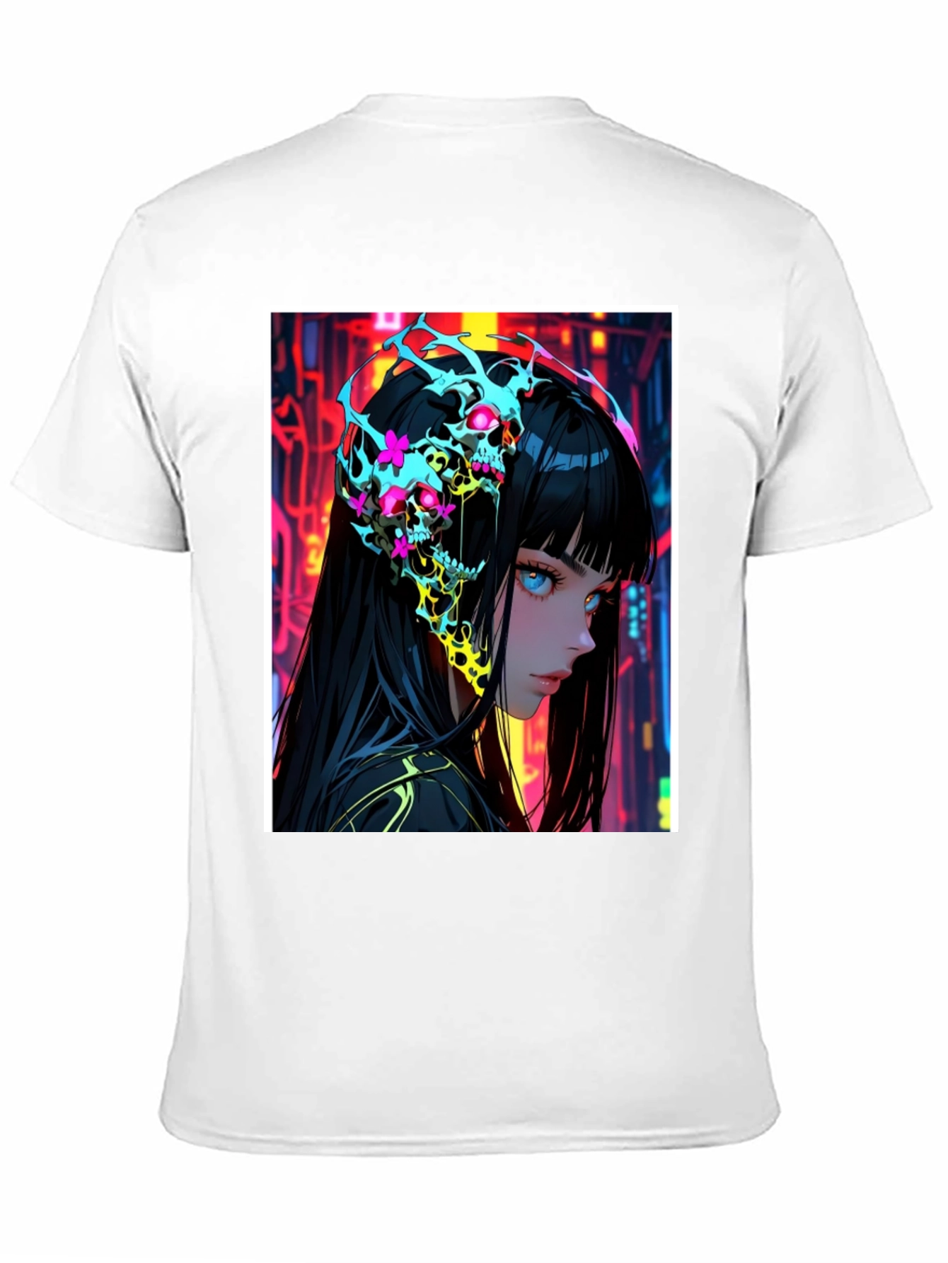 Anime Skull Graphic Black T-Shirt