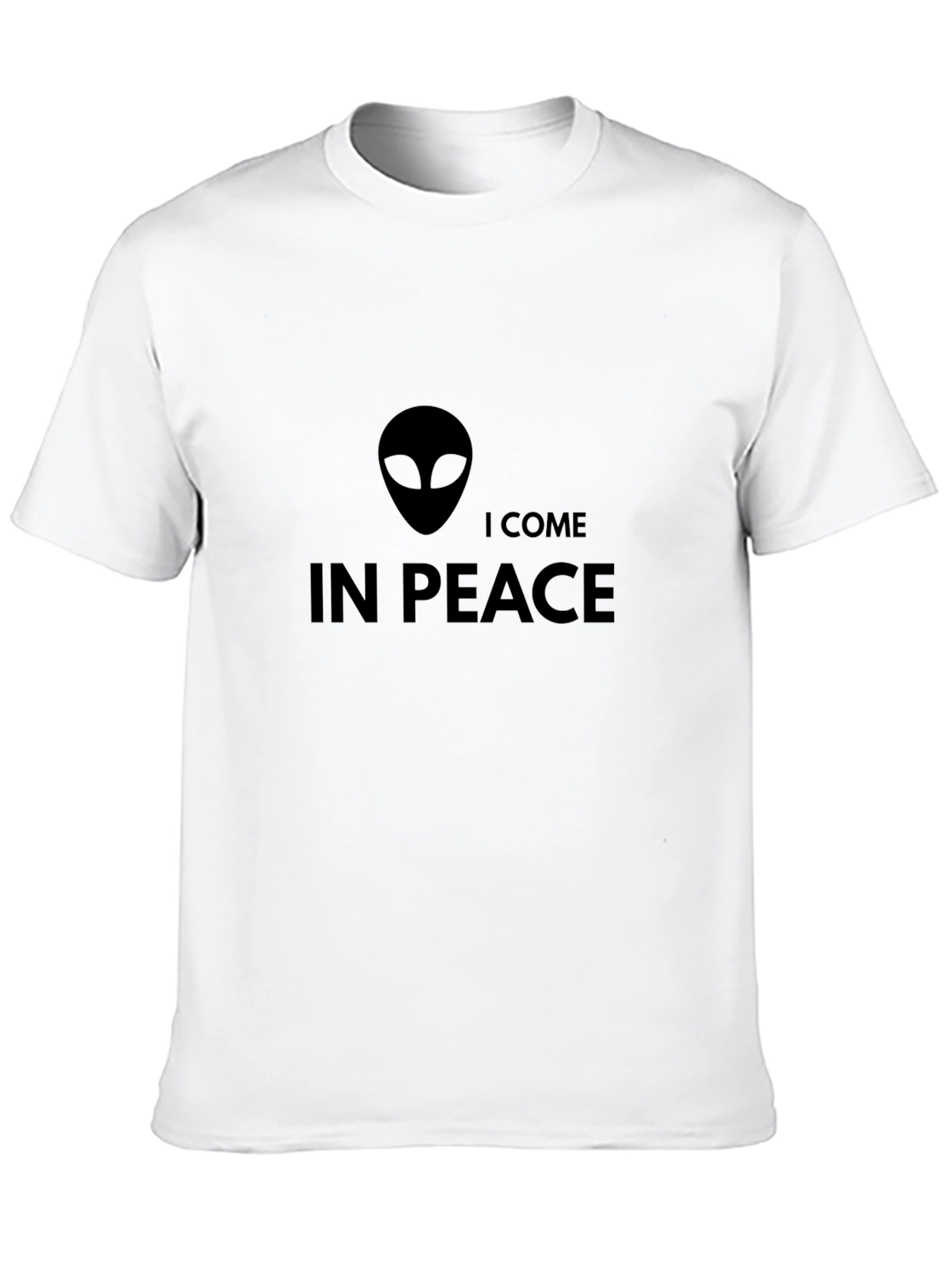 I Come In Peace Alien Graphic T-Shirt - Black