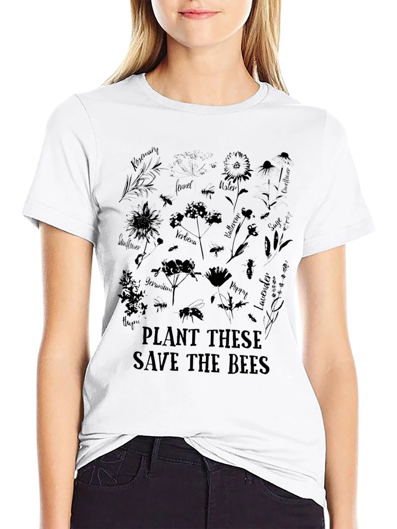 Save the Bees Graphic Tee - Black