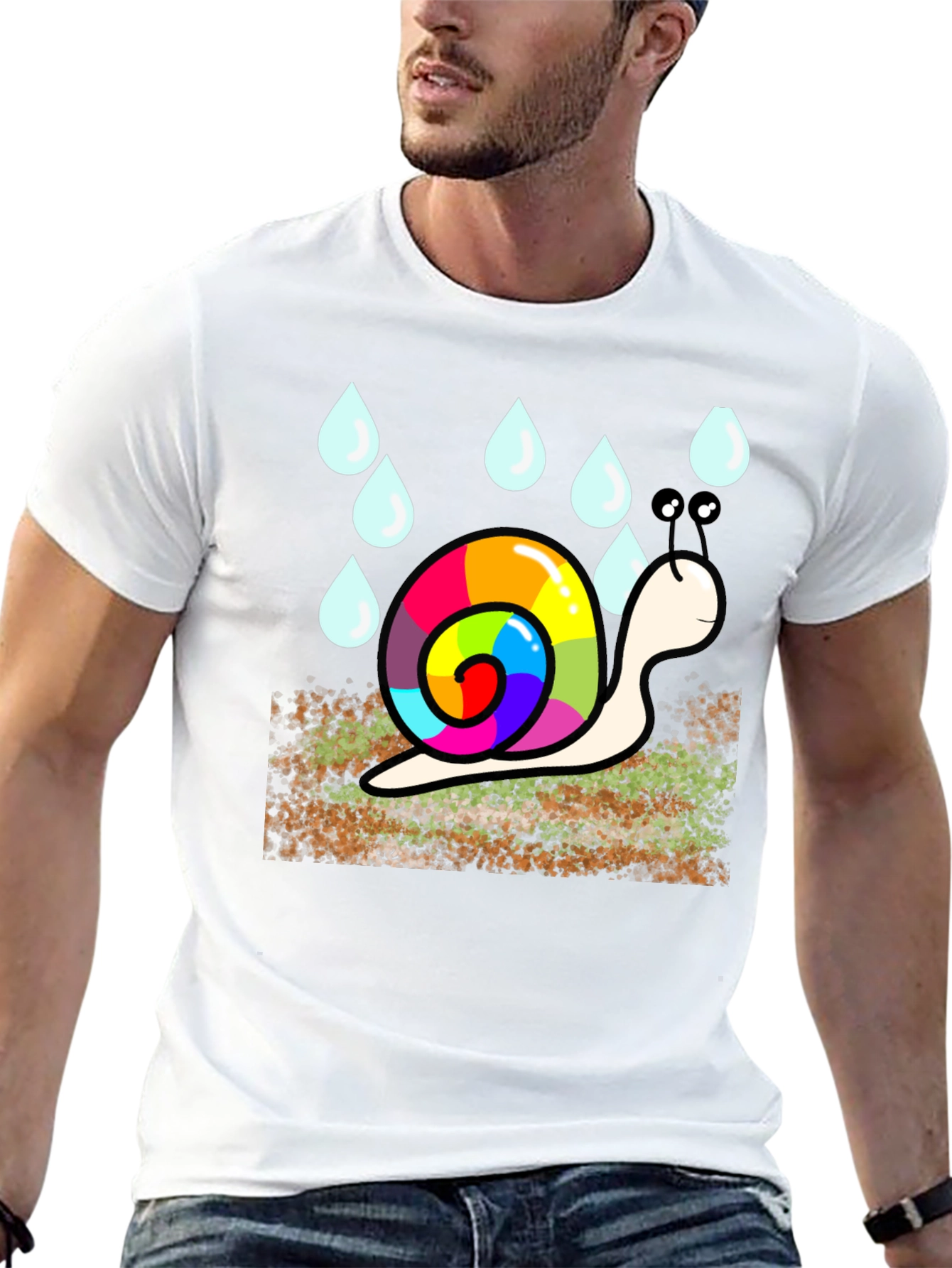 Rainbow Snail Tee - Cute Cartoon T-Shirt