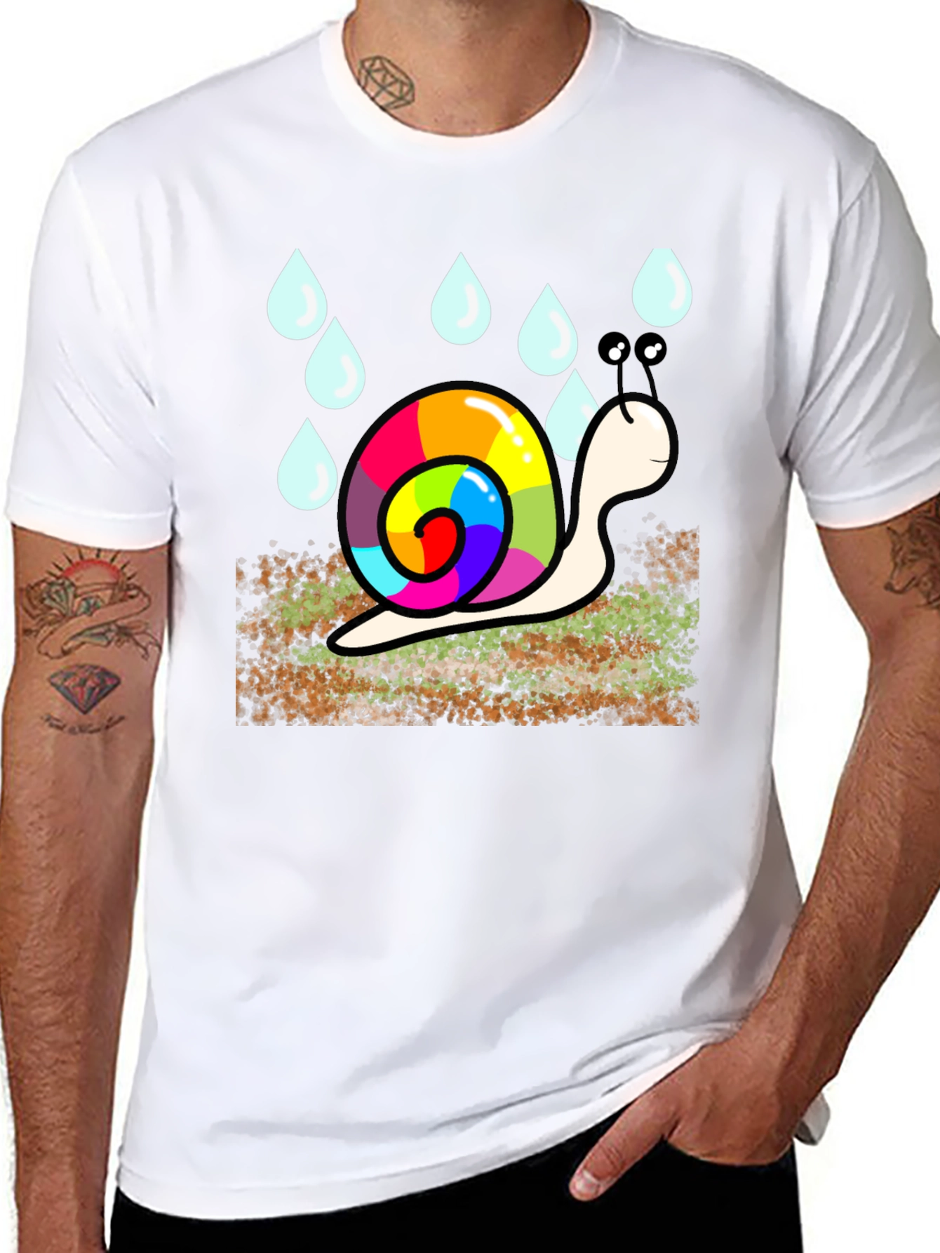 Rainbow Snail Tee - Cute Cartoon T-Shirt